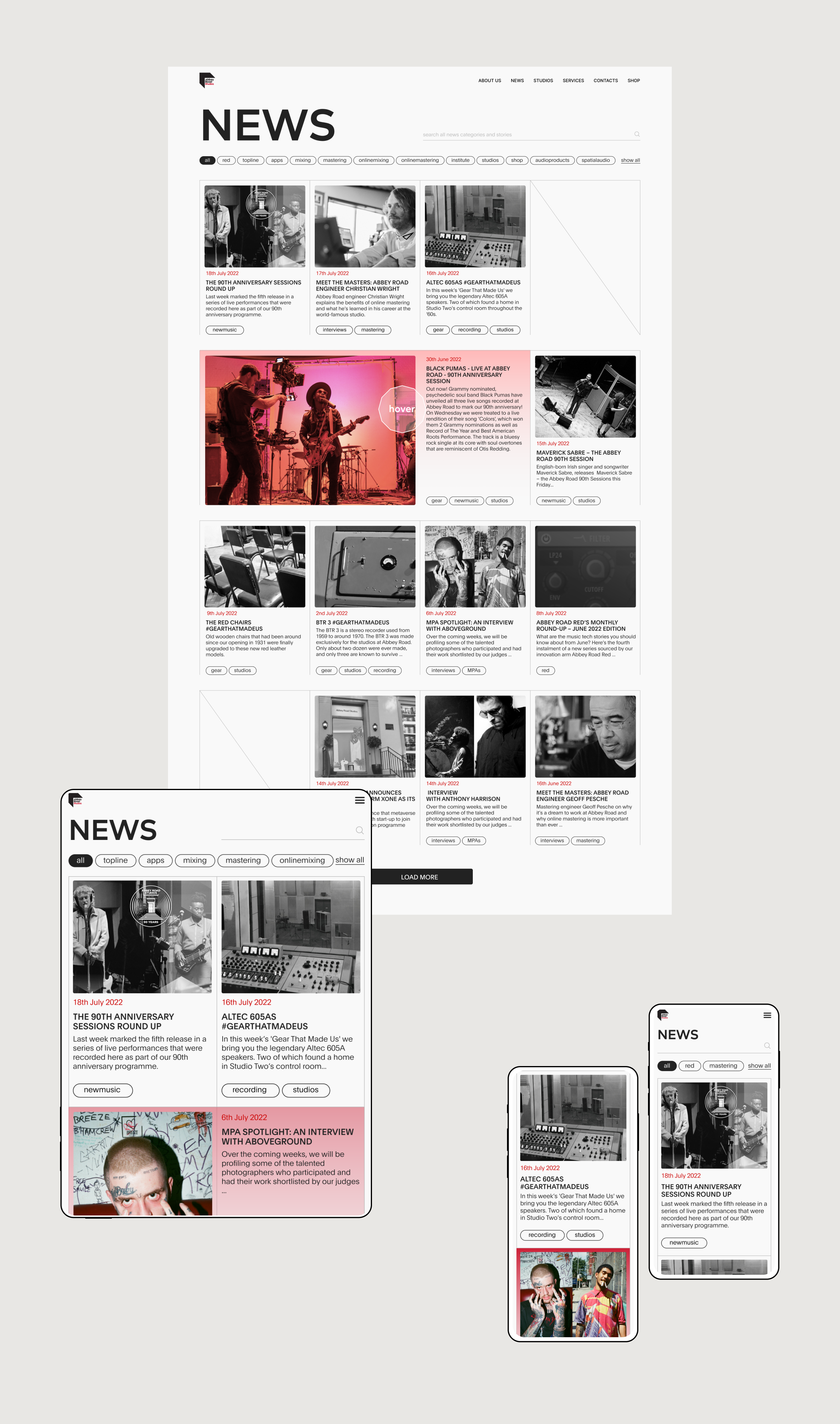 Редизайн сайта | Abbey Road Studios — Изображение №9 — Интерфейсы, Брендинг на Dprofile