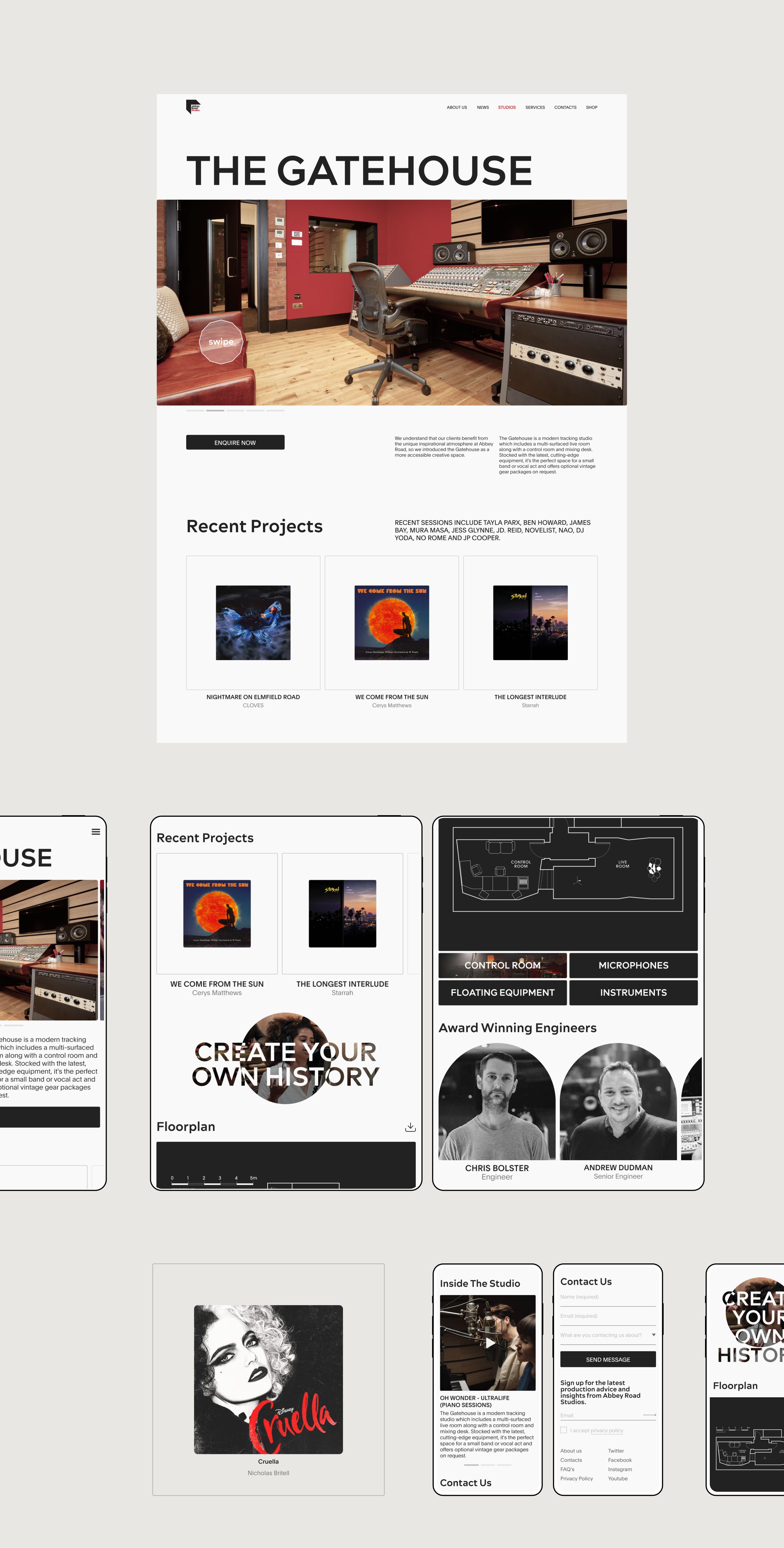 Редизайн сайта | Abbey Road Studios — Изображение №8 — Интерфейсы, Брендинг на Dprofile