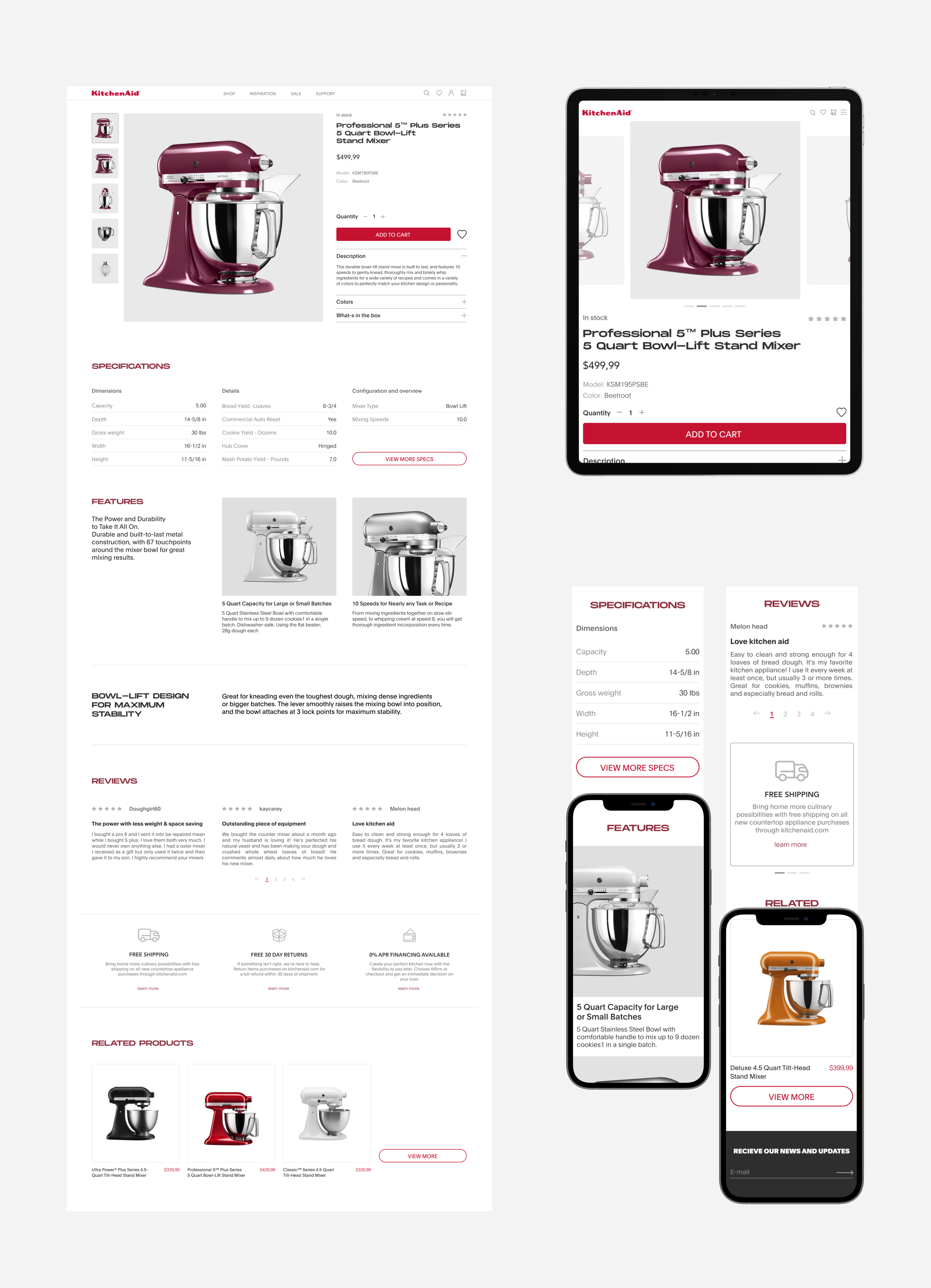 Редизайн сайта | KitchenAid — Изображение №8 — Интерфейсы, Брендинг на Dprofile