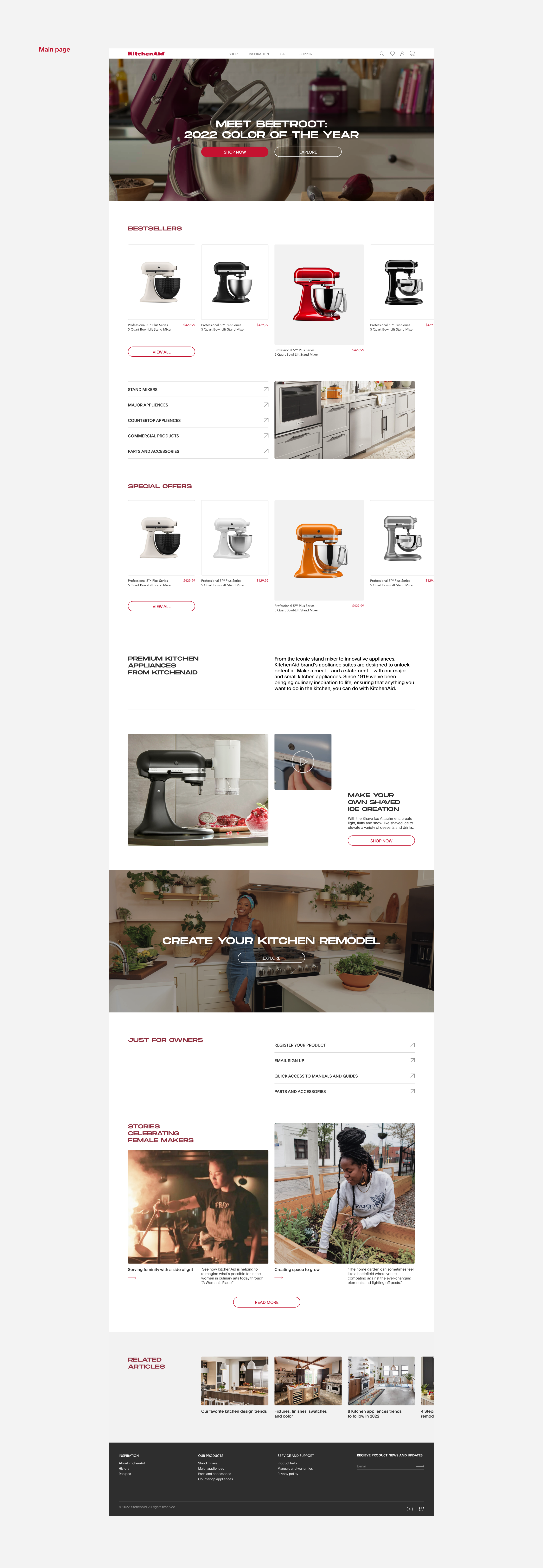 Редизайн сайта | KitchenAid — Изображение №3 — Интерфейсы, Брендинг на Dprofile