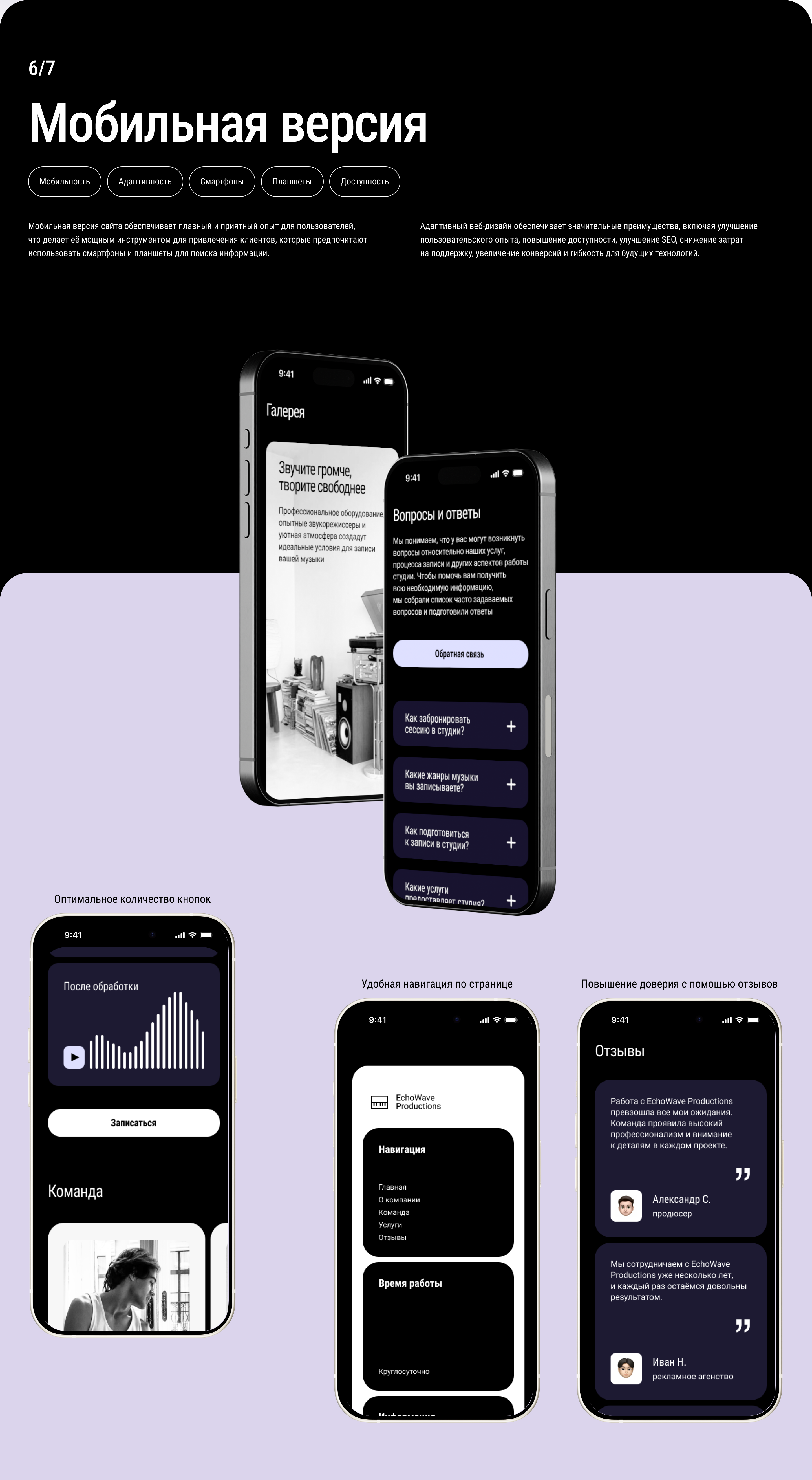 EchoWave Landing | UX/UI Design — Изображение №7 — Интерфейсы на Dprofile