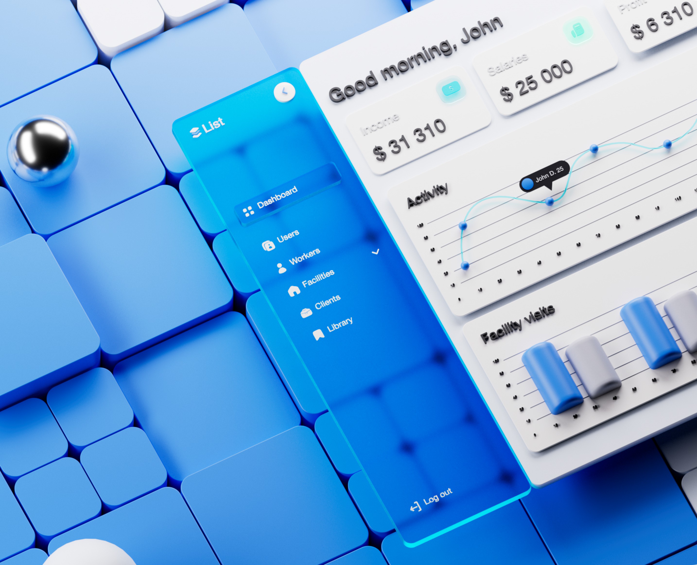 List | Staff planning service — Интерфейсы, Иллюстрация на Dprofile