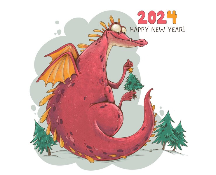 2024 New Year of the Dragon. Illustrations — Иллюстрация, Графика на Dprofile