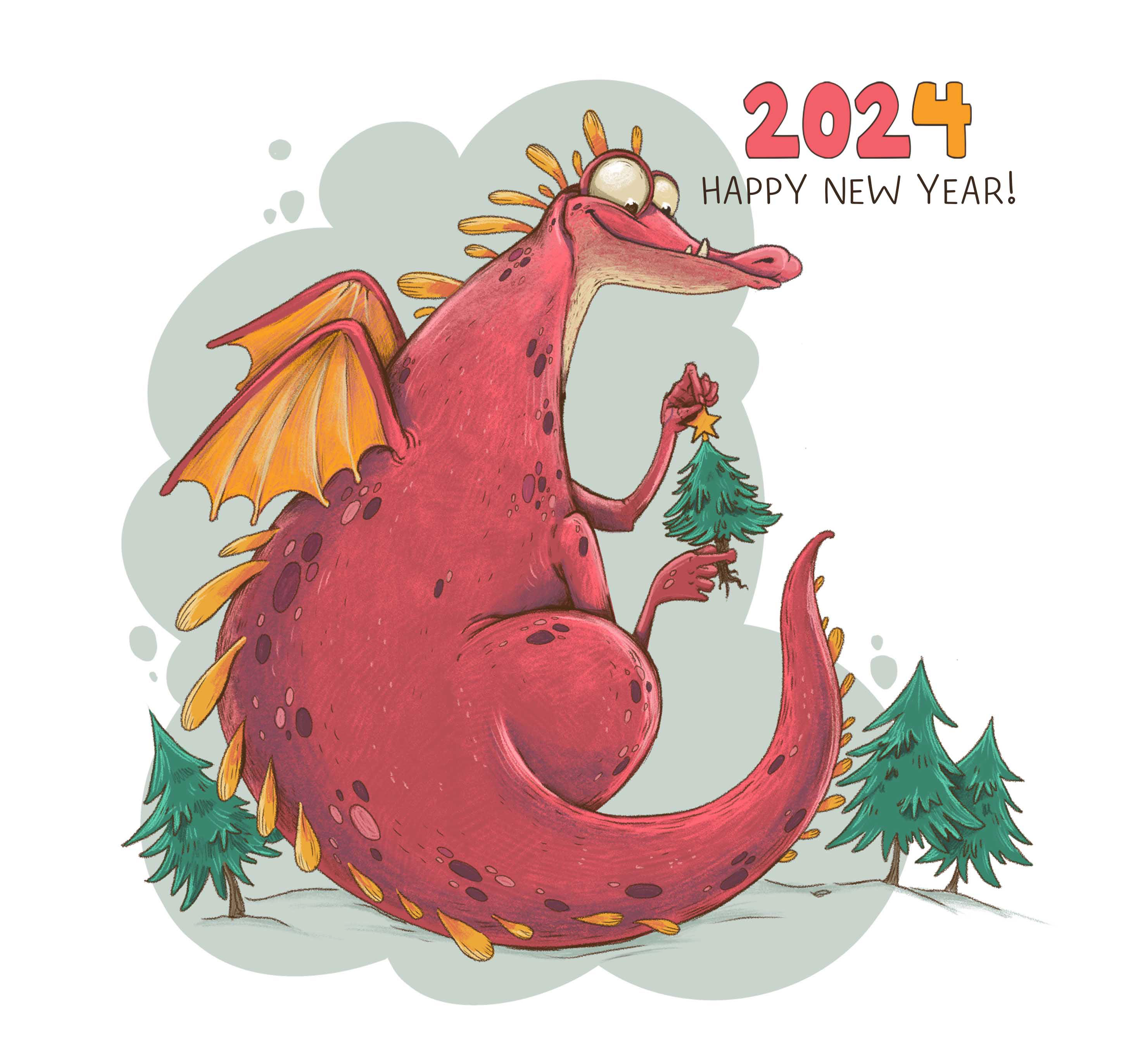 2024 New Year of the Dragon. Illustrations — Изображение №1 — Иллюстрация, Графика на Dprofile