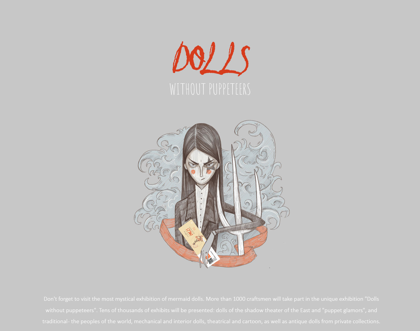 Dolls. Illustrations for poster design. — Изображение №1 — Иллюстрация, Графика на Dprofile