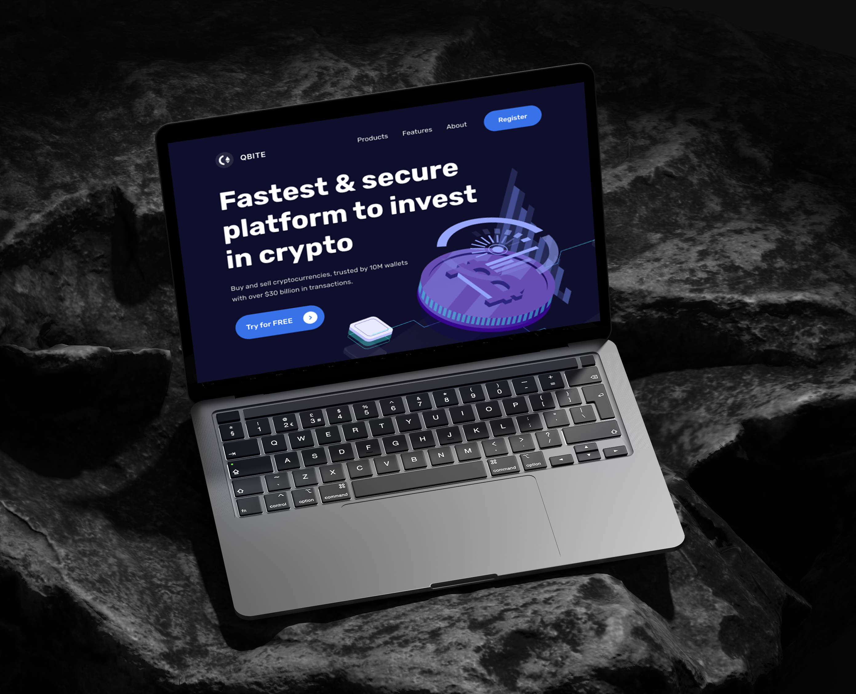 Crypto Landing Page - QBITE — Интерфейсы на Dprofile