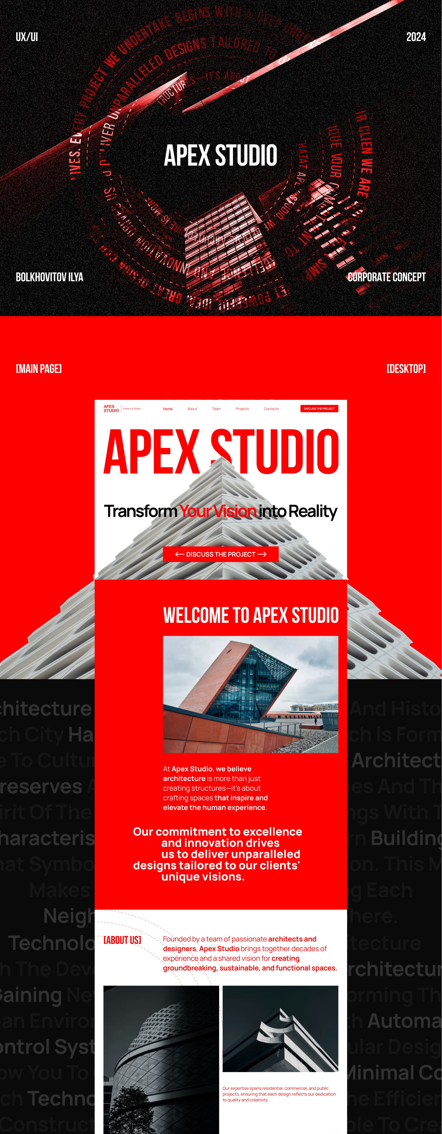 Architecture & Design Studio.Website.UX/UI — Изображение №1 — Интерфейсы, Брендинг на Dprofile
