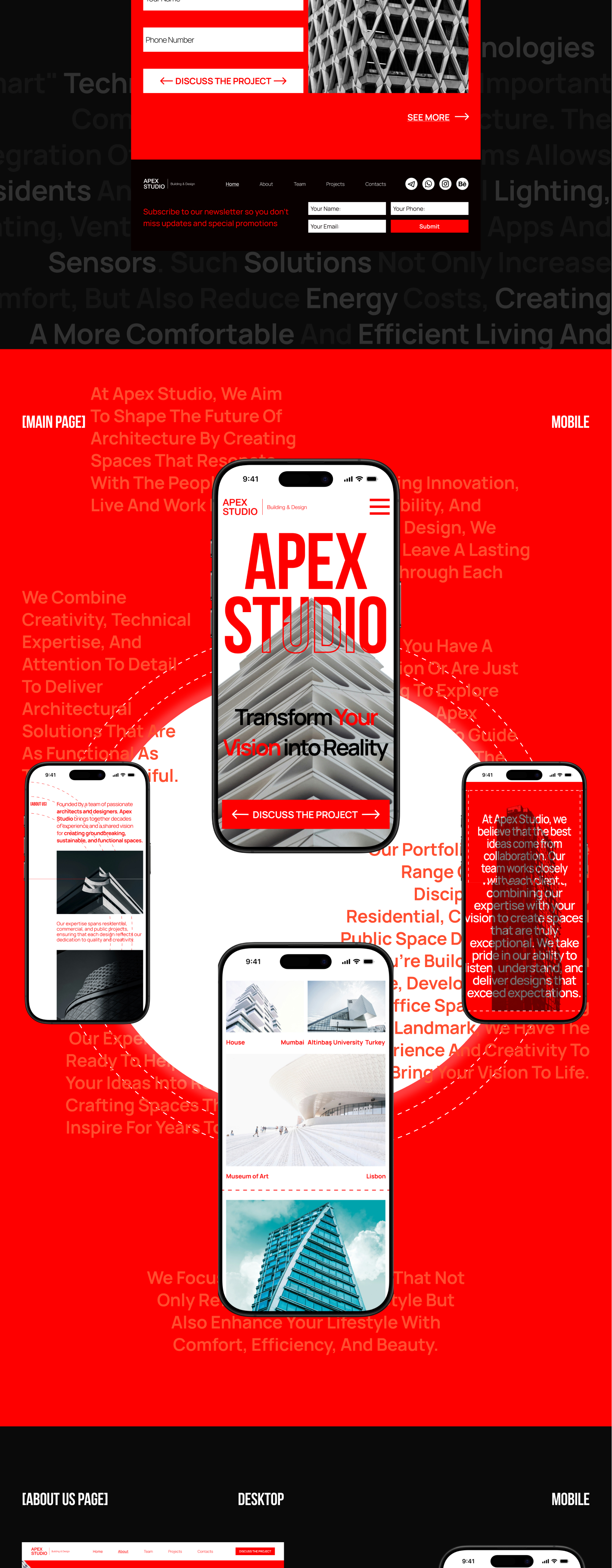 Architecture & Design Studio.Website.UX/UI — Изображение №3 — Интерфейсы, Брендинг на Dprofile