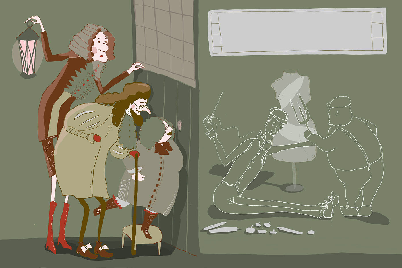 Иллюстрации к книге Г.Х. Андерсена Новое платье Короля — Изображение №5 — Иллюстрация, Графика на Dprofile