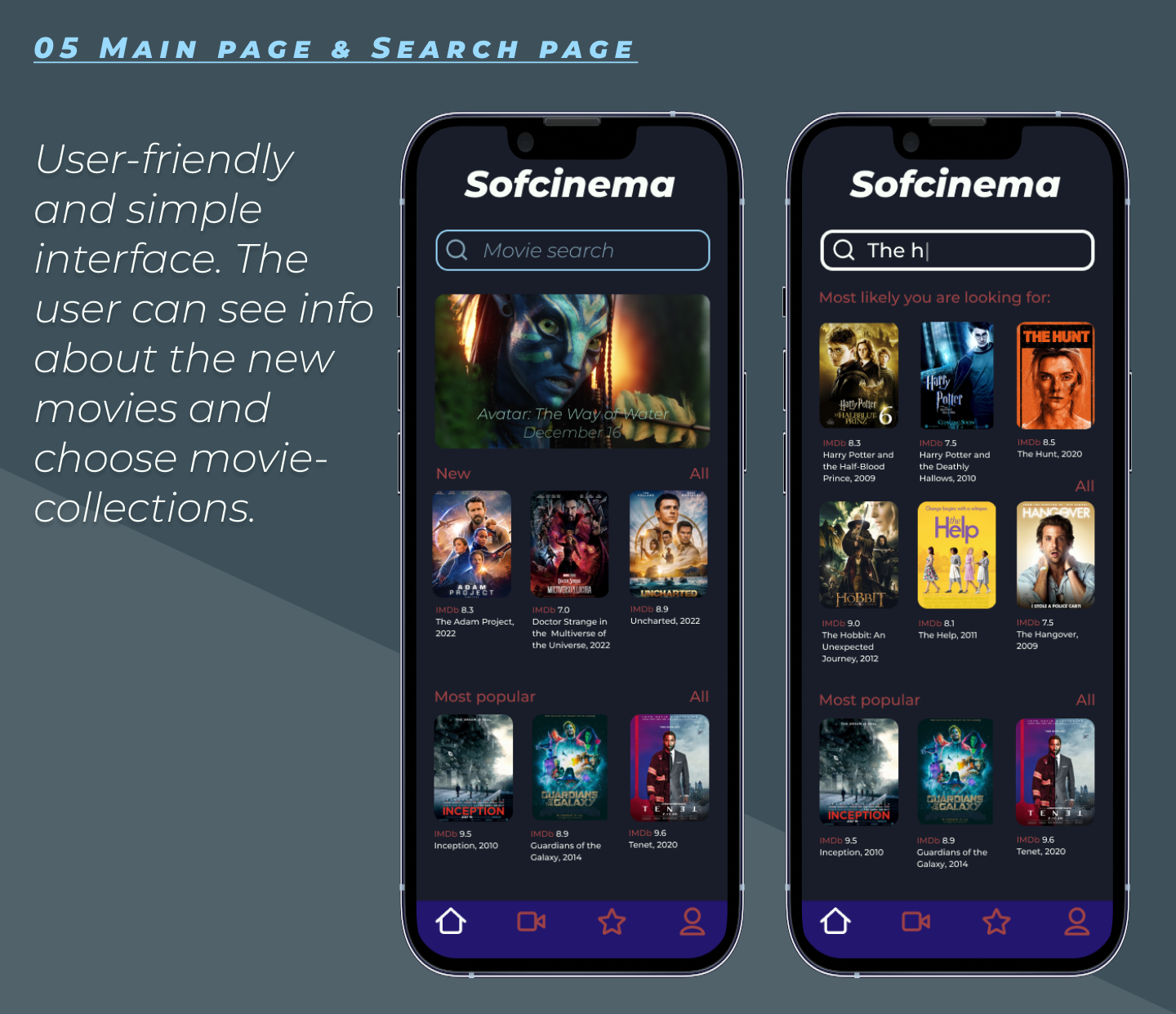 Online Cinema mobile app (study project) — Изображение №6 — Интерфейсы на Dprofile