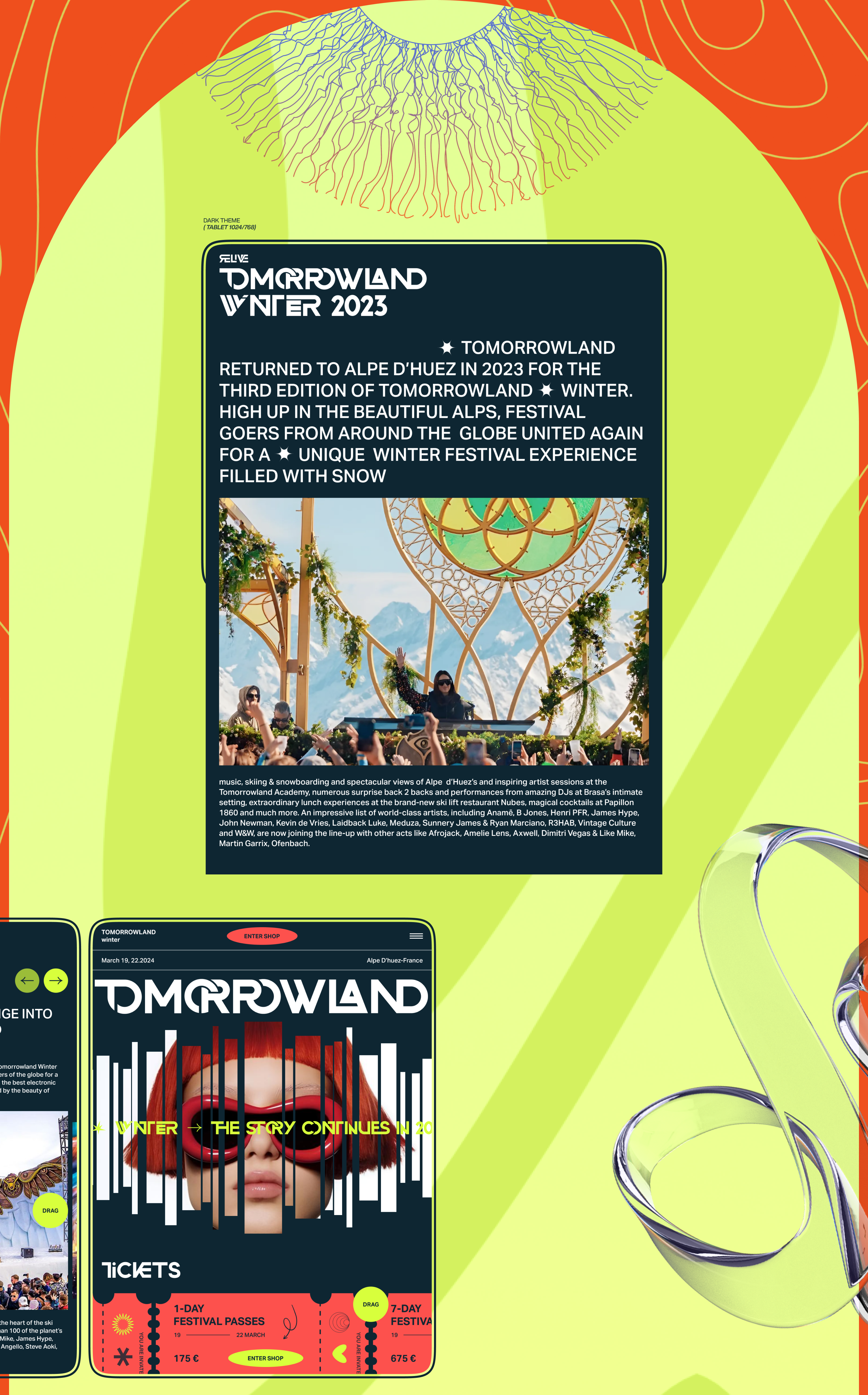 Re —design Landing page for Tomorrowland Winter — Изображение №10 — Интерфейсы, Графика на Dprofile