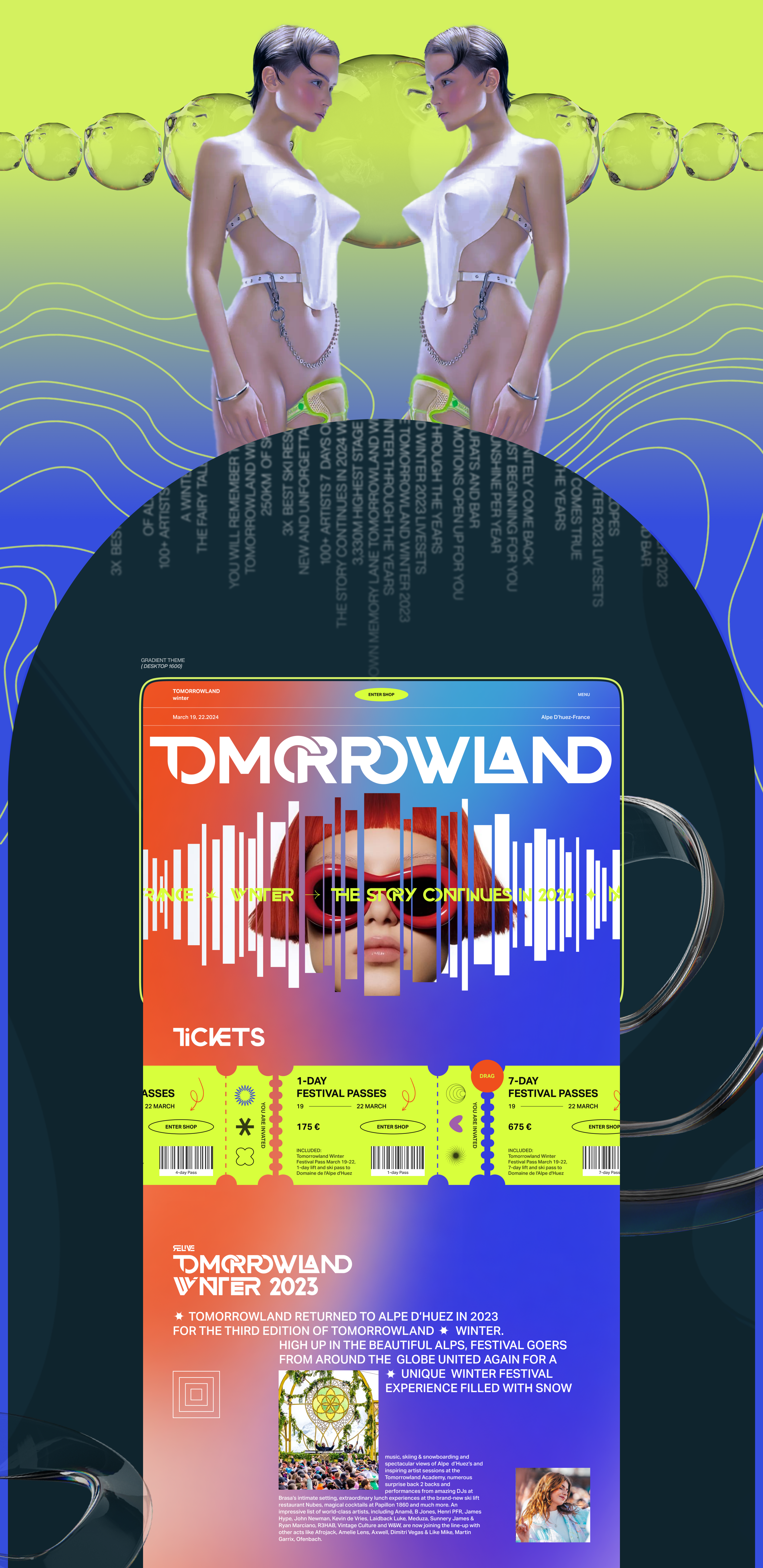 Re —design Landing page for Tomorrowland Winter — Изображение №3 — Интерфейсы, Графика на Dprofile