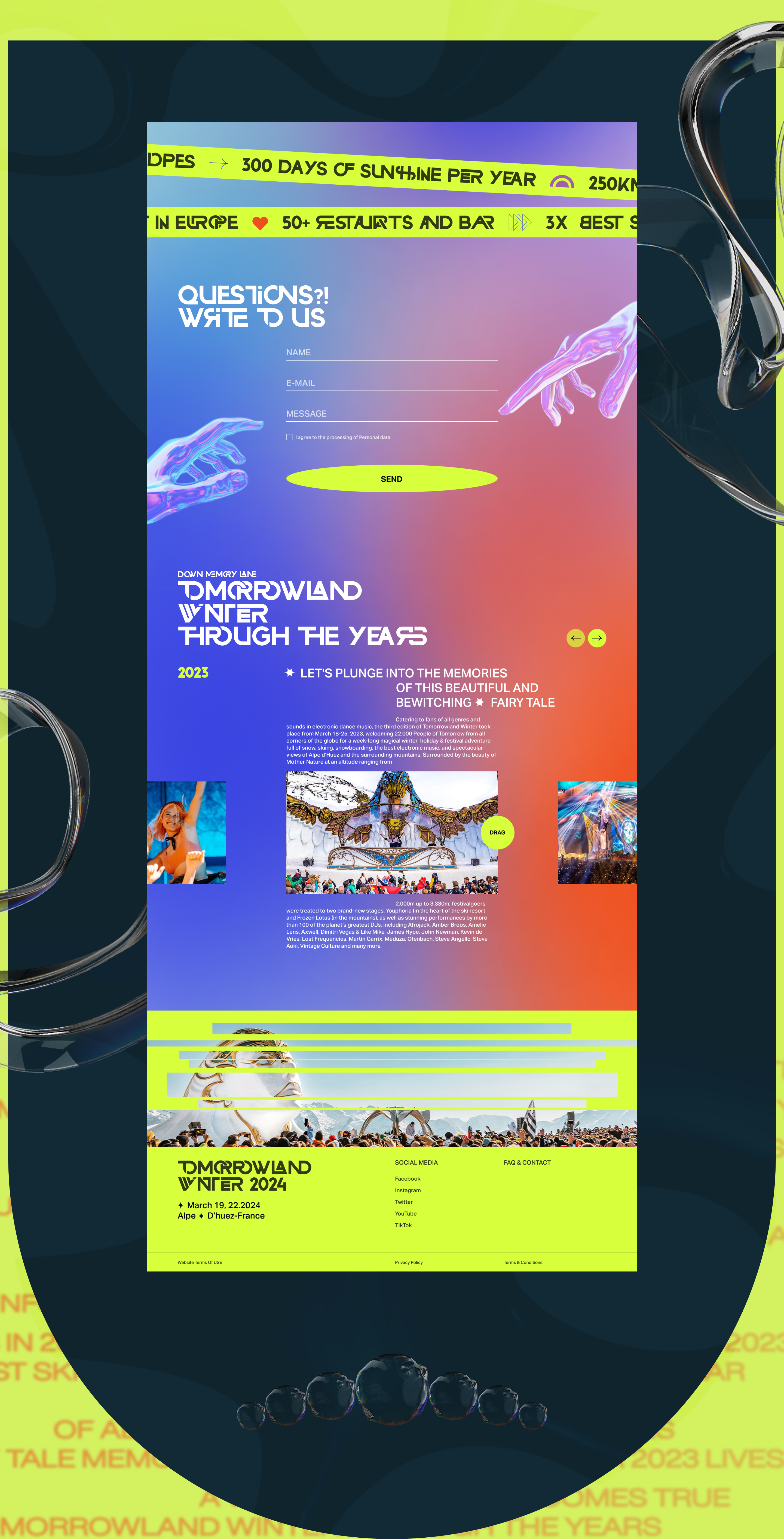 Re —design Landing page for Tomorrowland Winter — Изображение №6 — Интерфейсы, Графика на Dprofile