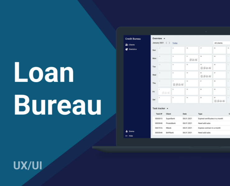 Аналитическая платформа Neoflex Loan Bureau — Интерфейсы, Анимация на Dprofile