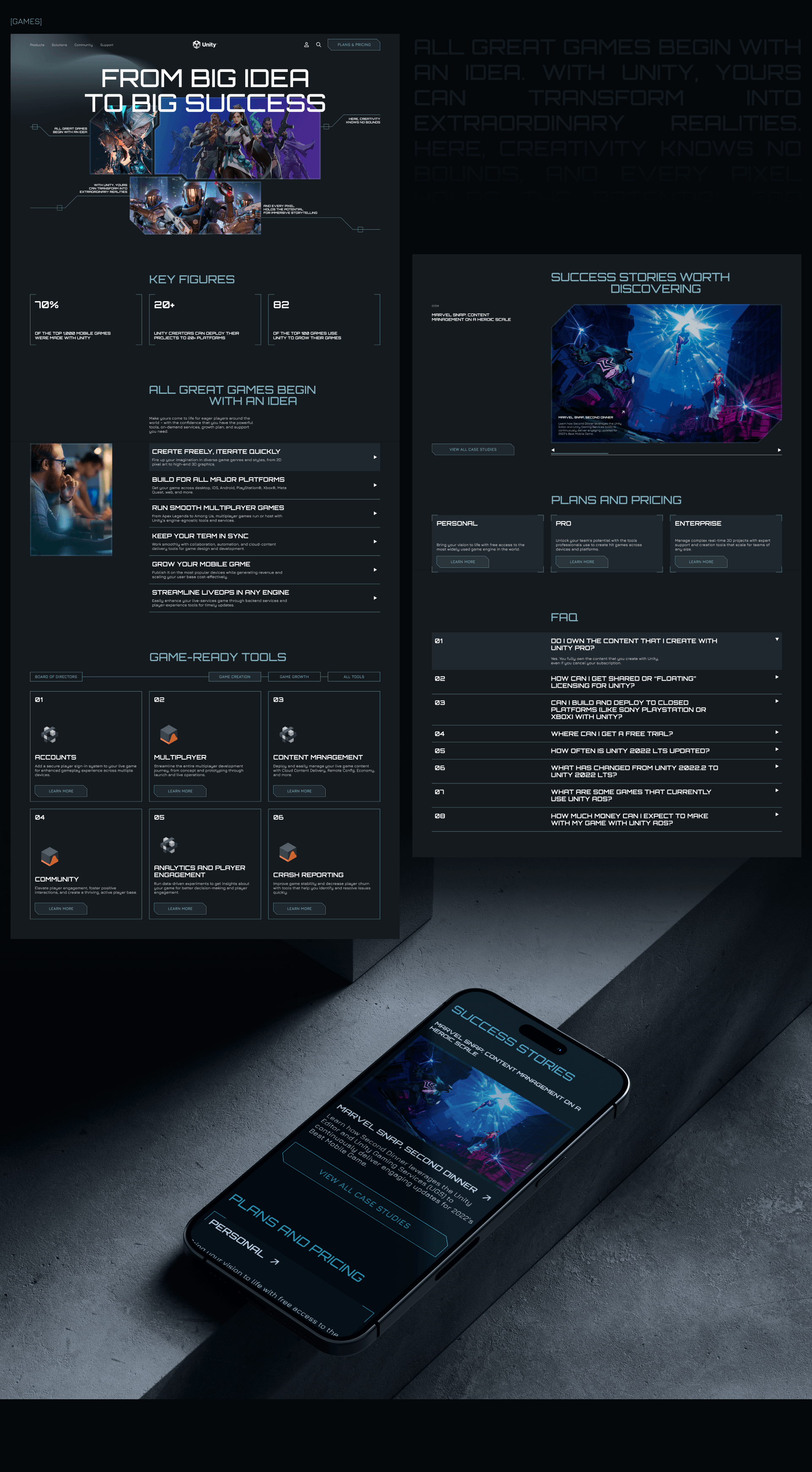 Unity | Corporate website redesign — Изображение №7 — Интерфейсы, Анимация на Dprofile