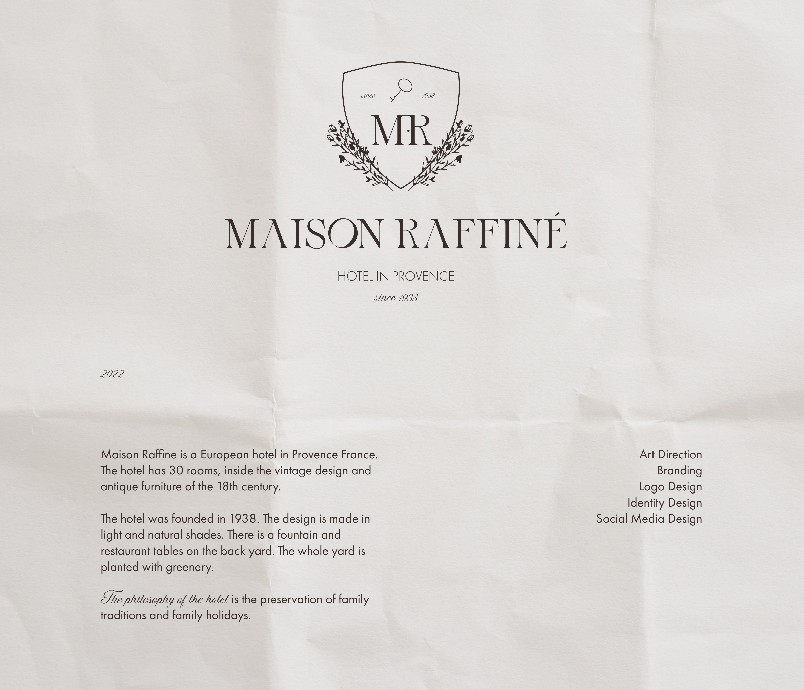 Brand design for European hotel in Provence France — Изображение №1 — Брендинг на Dprofile