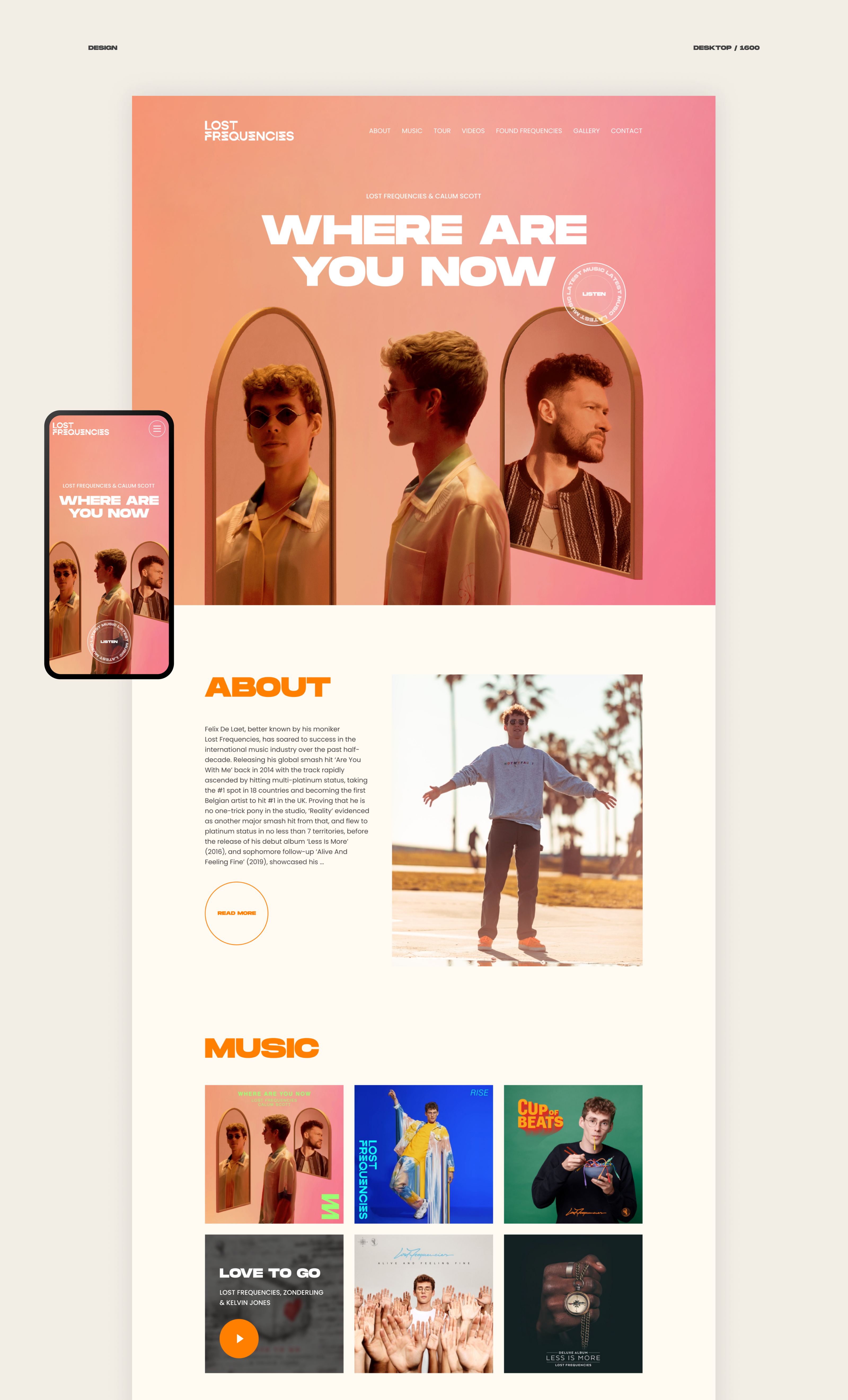 Lost Frequencies | Website Design Concept — Изображение №2 — Интерфейсы на Dprofile