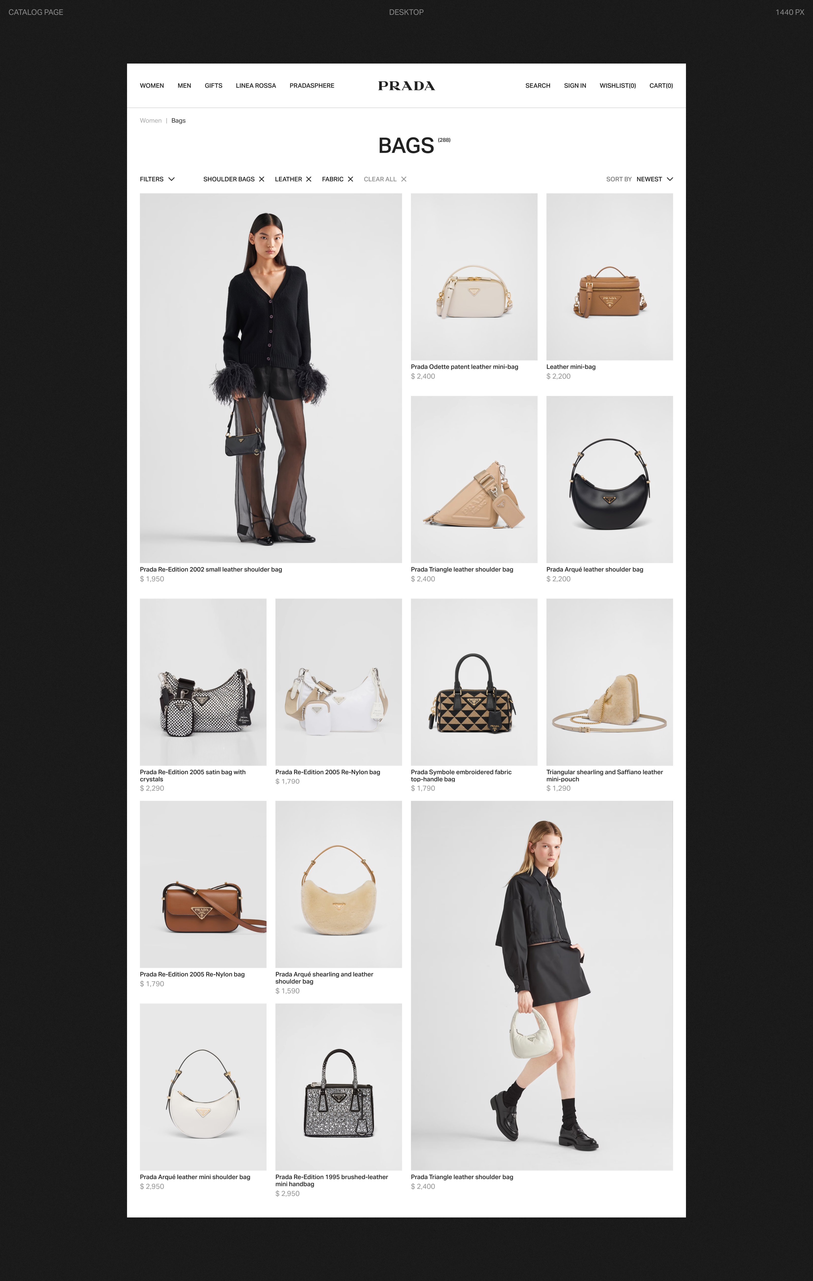 PRADA | E-COMMERCE REDESIGN — Изображение №6 — Интерфейсы на Dprofile