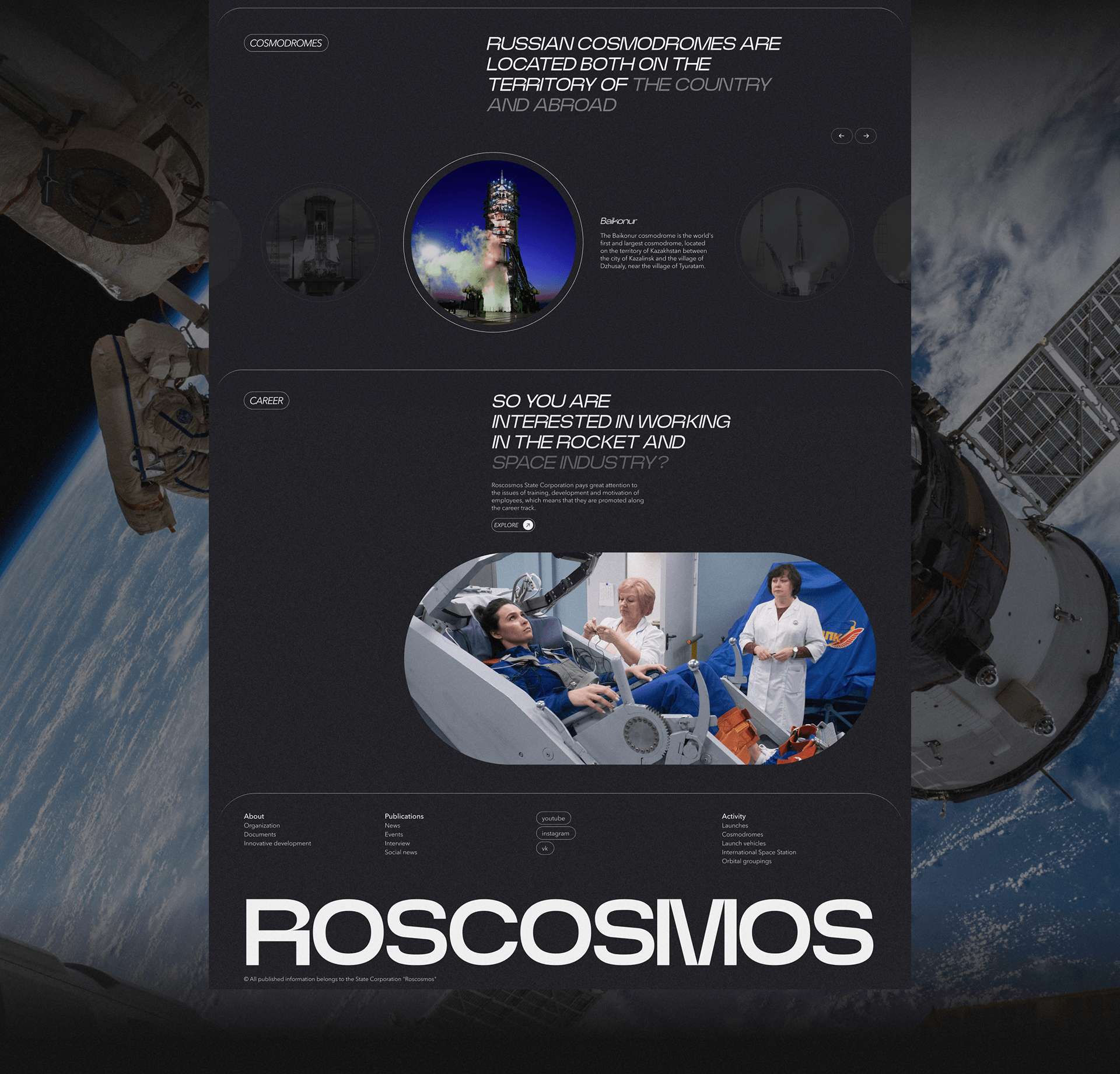 Redesign concept corporate site for Space Agency — Изображение №3 — Интерфейсы на Dprofile