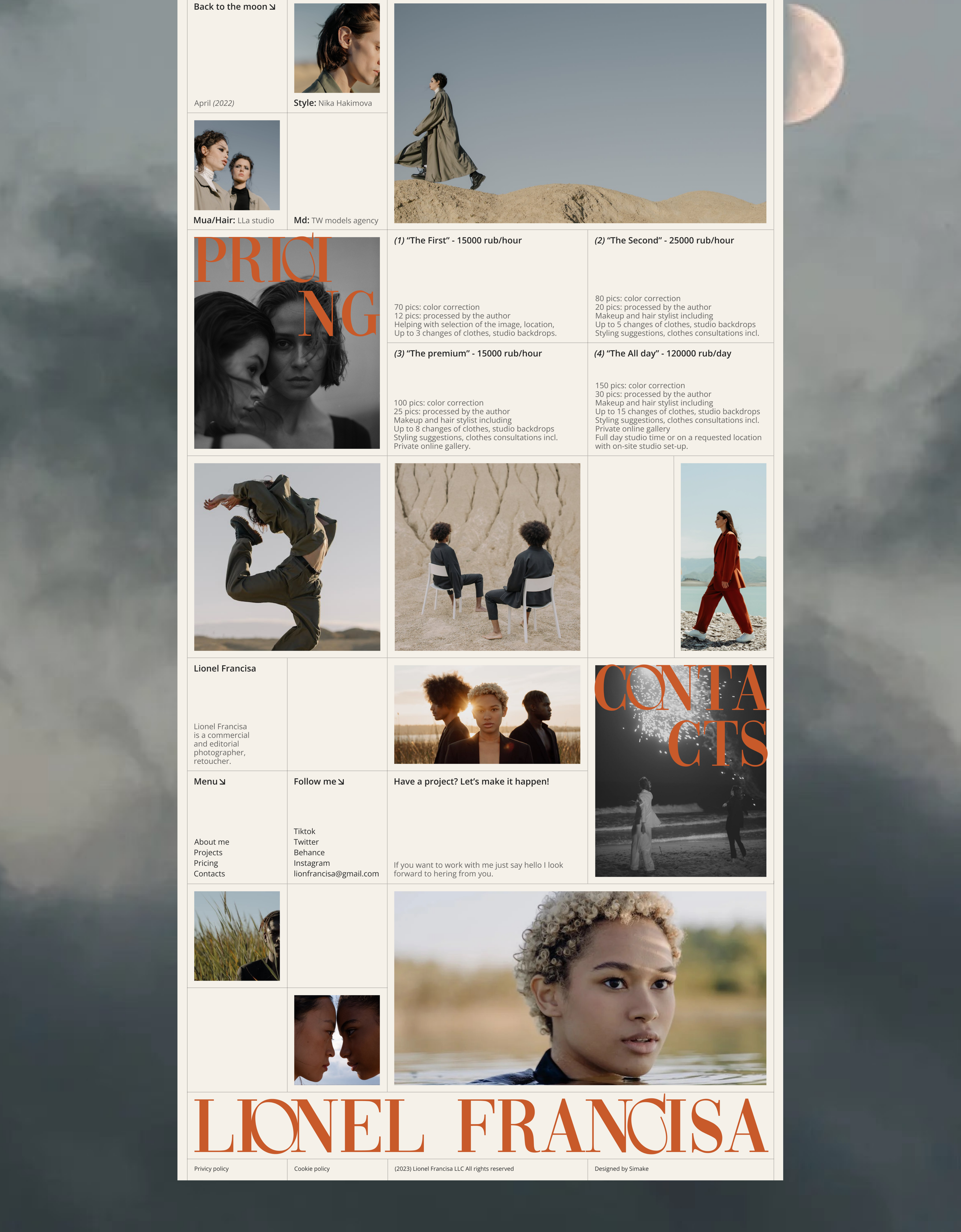 Landing page for the photographer — Изображение №6 — Интерфейсы на Dprofile