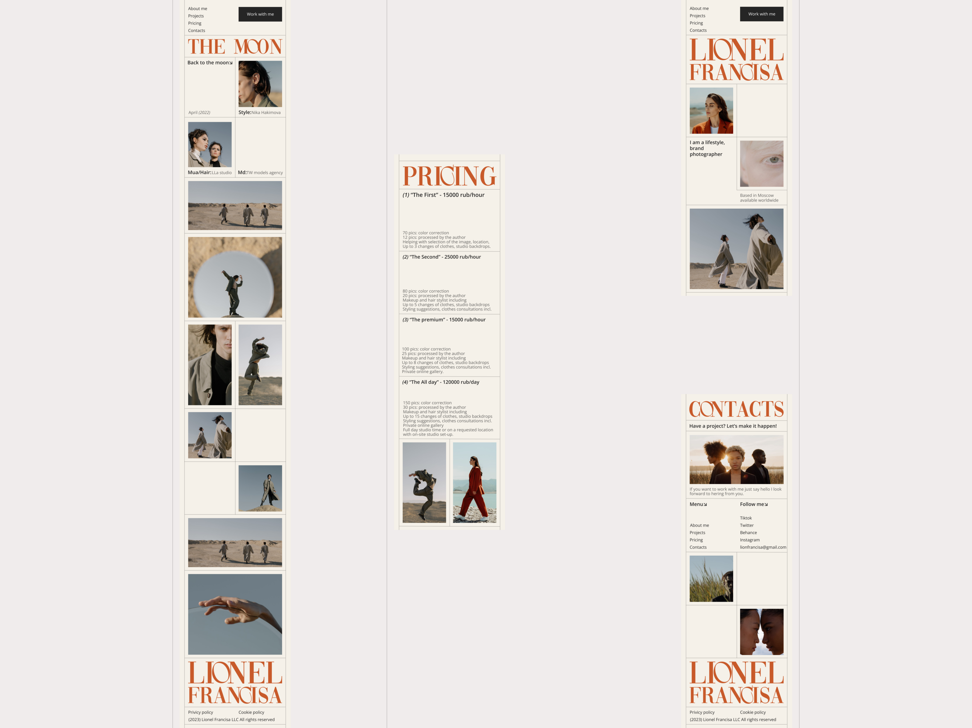 Landing page for the photographer — Изображение №16 — Интерфейсы на Dprofile