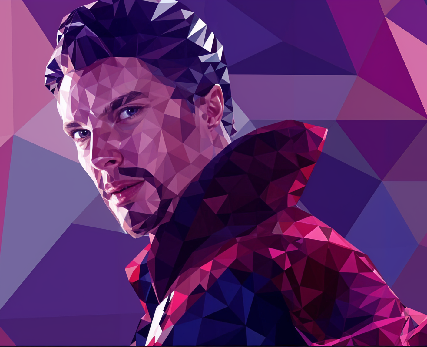 Полигональный доктор / low Poly Doctor Strange — Иллюстрация, Графика на Dprofile