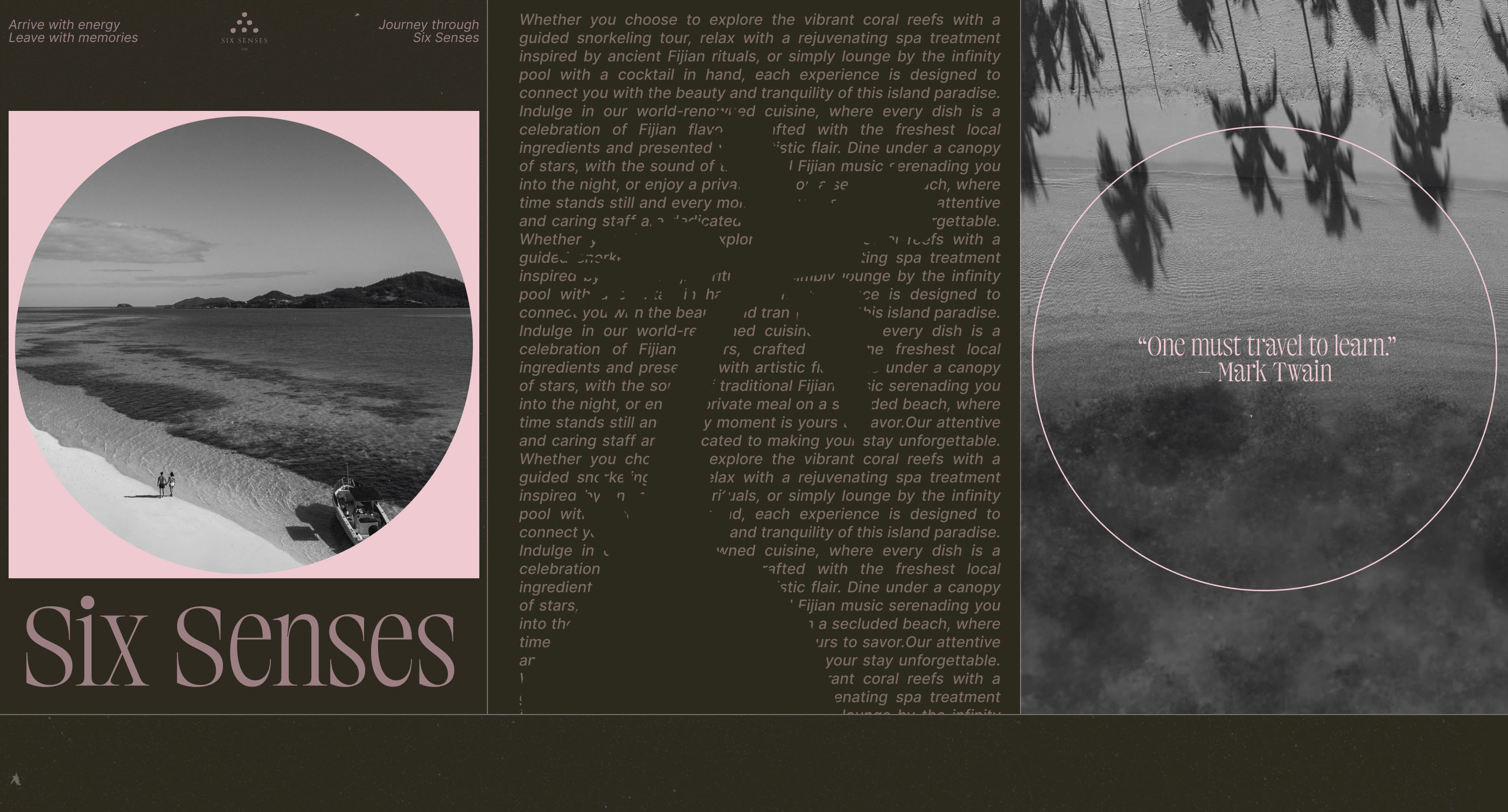 Six Senses | Website Redesign — Изображение №3 — Интерфейсы, Анимация на Dprofile
