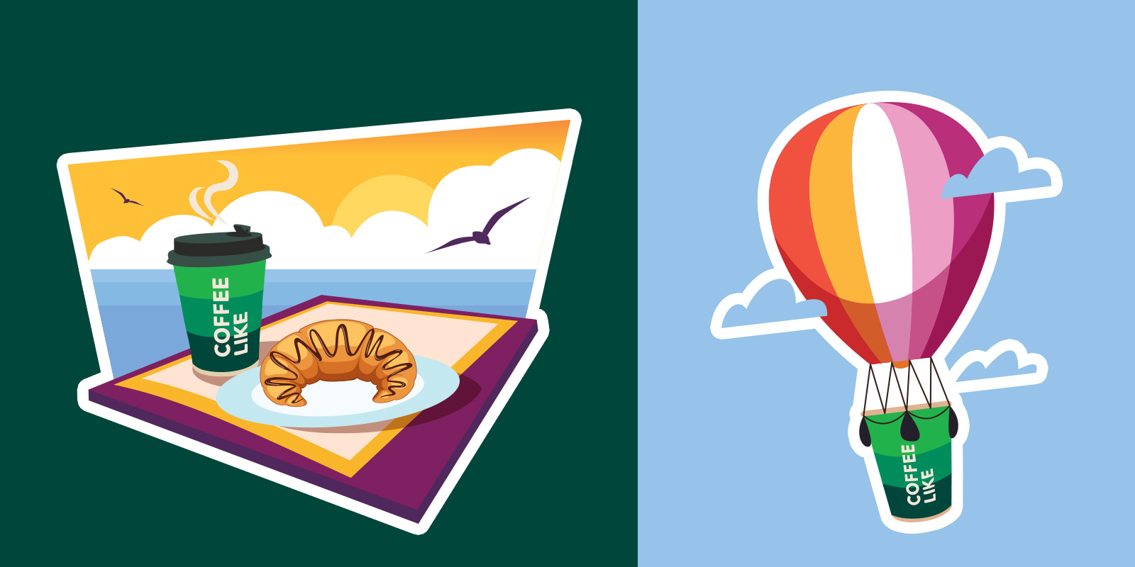 Стикеры для COFFEE LIKE — Изображение №4 — Брендинг, Иллюстрация на Dprofile