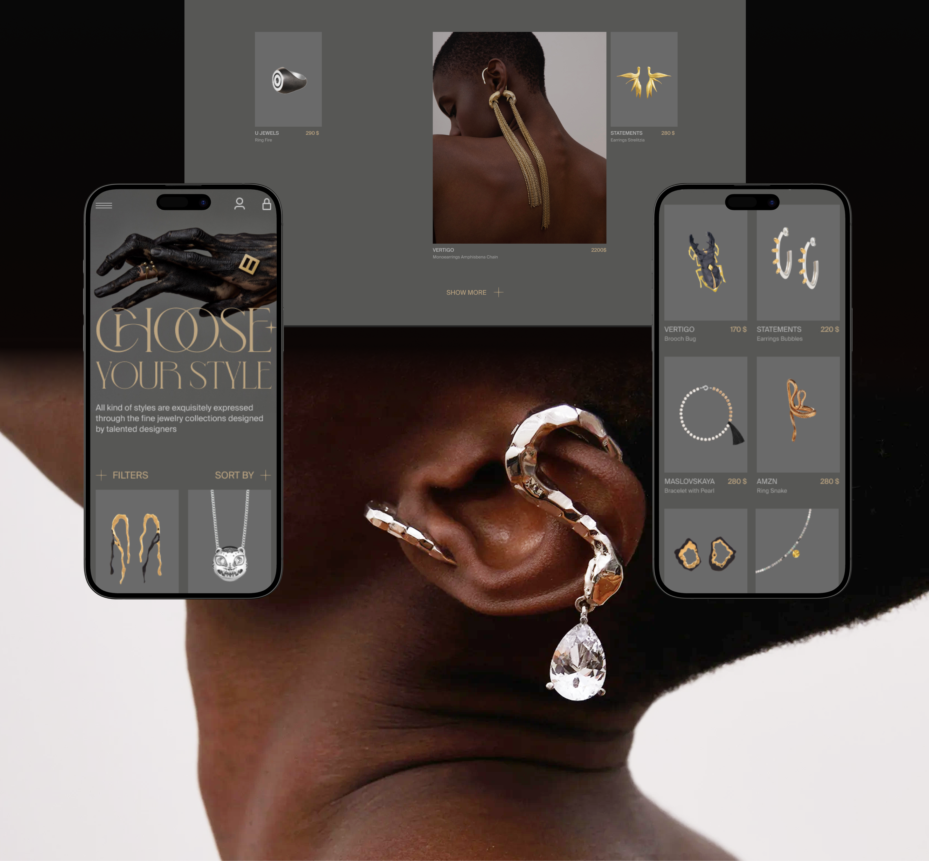 MILOU JEWELRY | E-commerce — Изображение №8 — Интерфейсы, Брендинг на Dprofile
