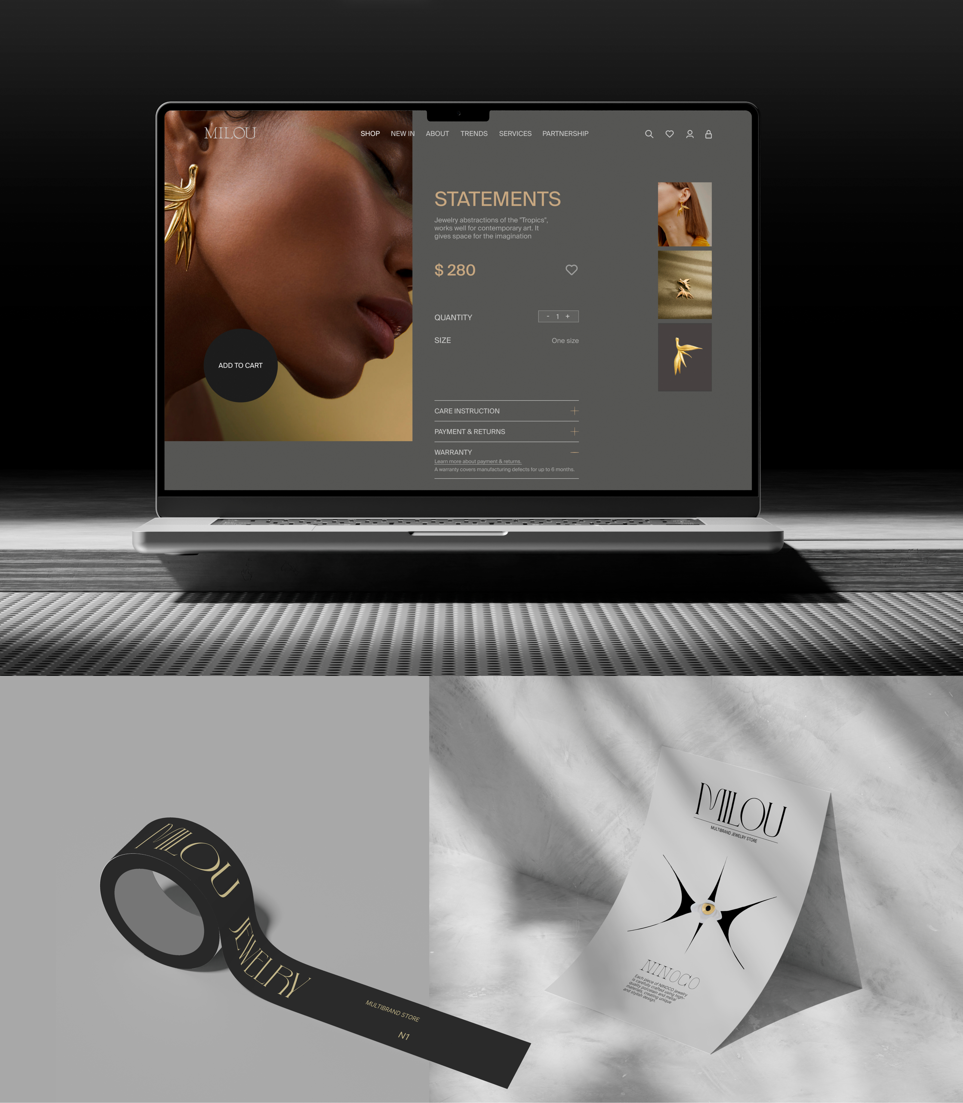 MILOU JEWELRY | E-commerce — Изображение №11 — Интерфейсы, Брендинг на Dprofile