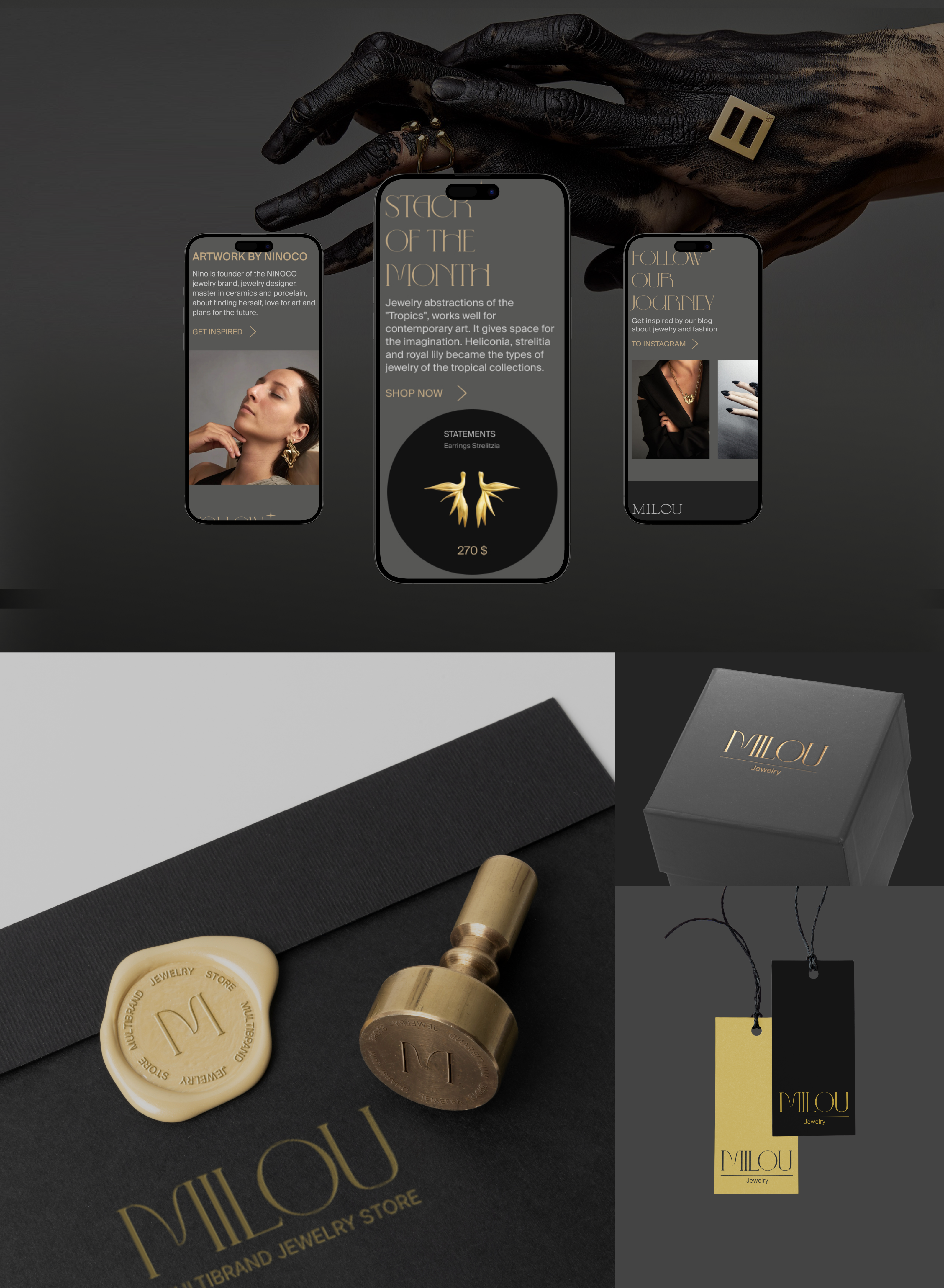 MILOU JEWELRY | E-commerce — Изображение №5 — Интерфейсы, Брендинг на Dprofile