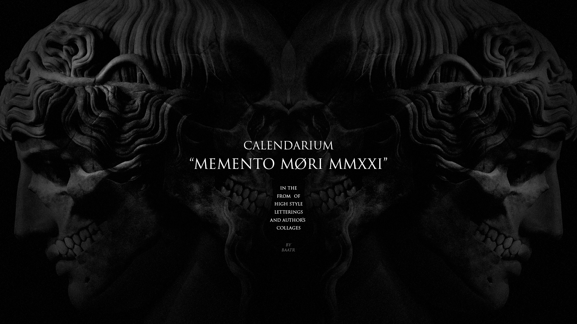 CALENDARIUM "memento mori": Letterings/logos/colages — Изображение №1 — Графика на Dprofile