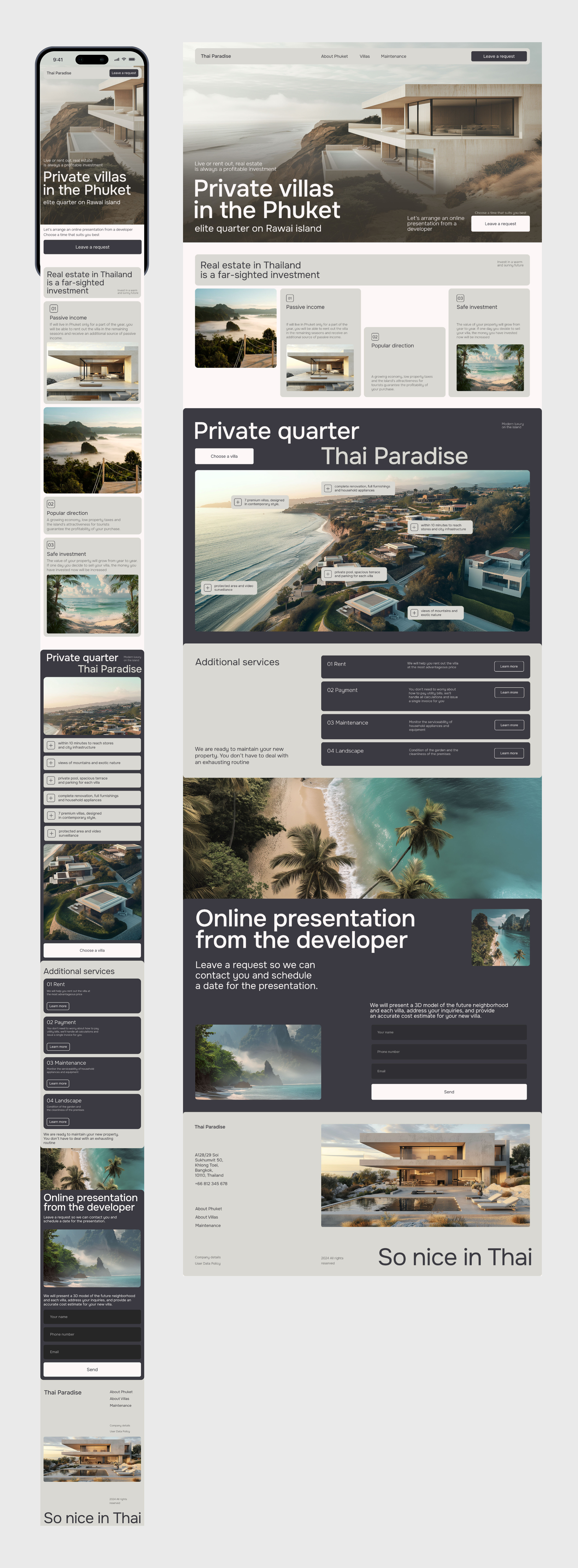 Landing page design Private villas in the Phuket — Изображение №3 — Интерфейсы, Графика на Dprofile