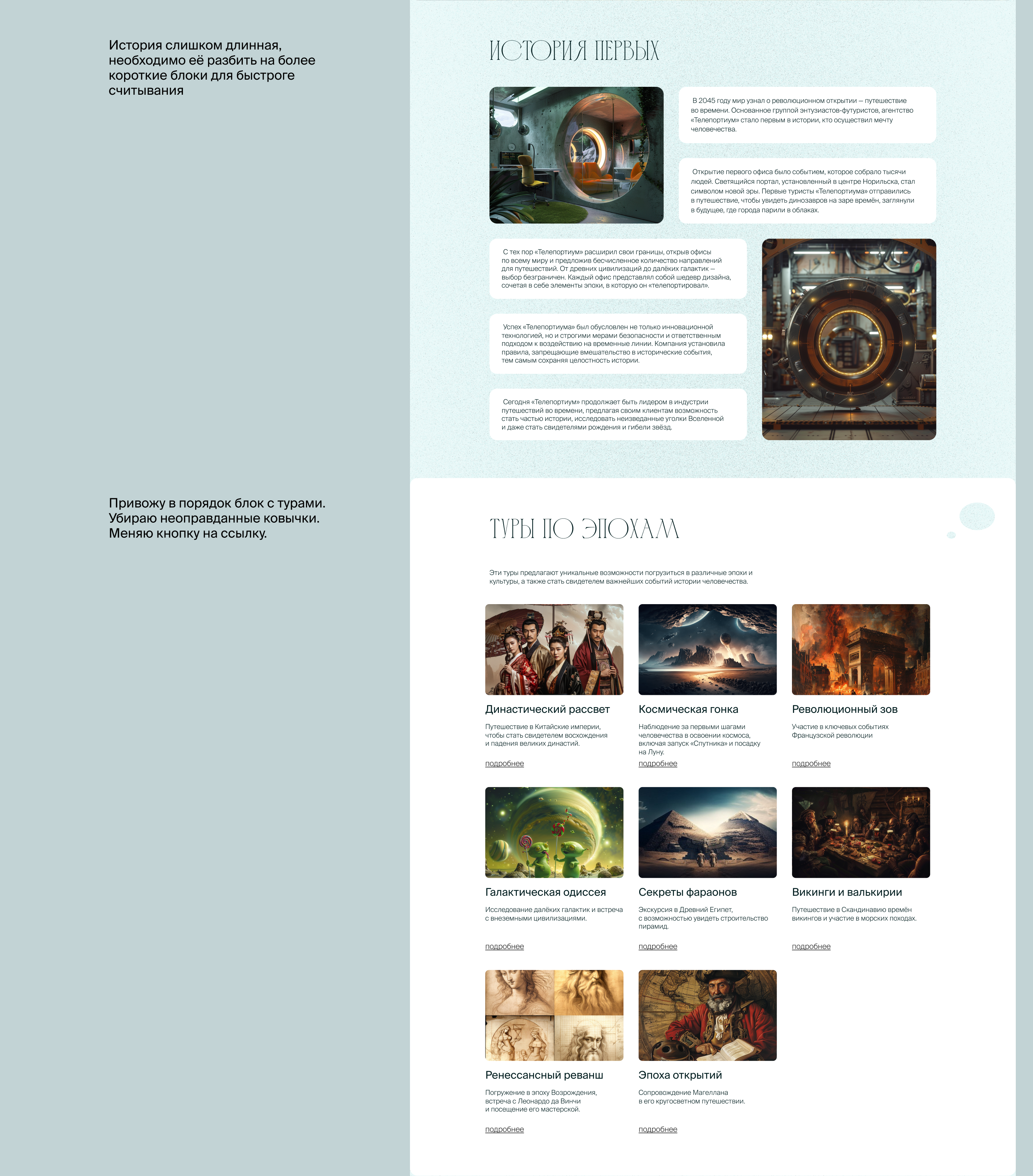 Landing page of a time travel web service — Изображение №6 — Интерфейсы на Dprofile