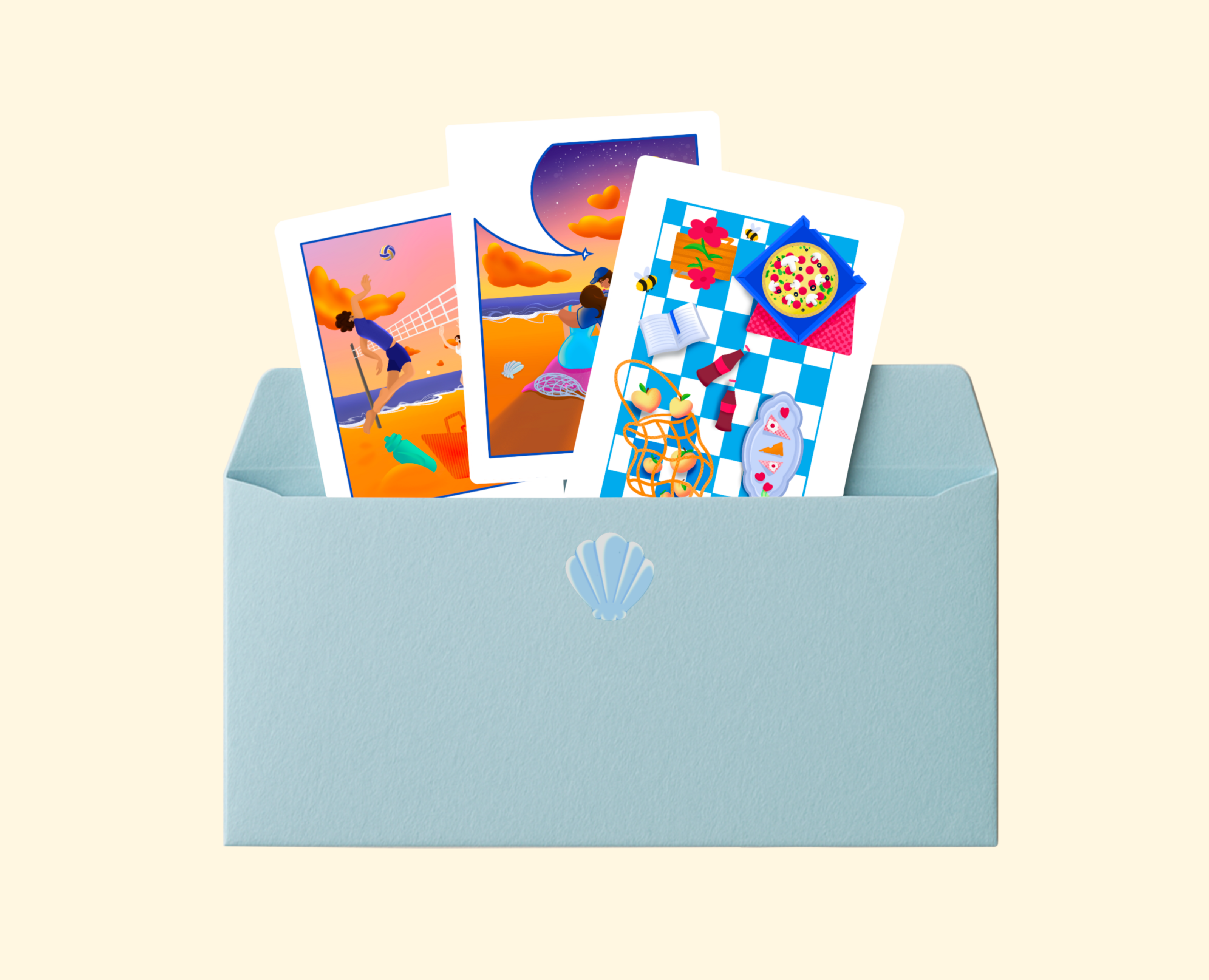 Летние открытки — Брендинг, Иллюстрация на Dprofile