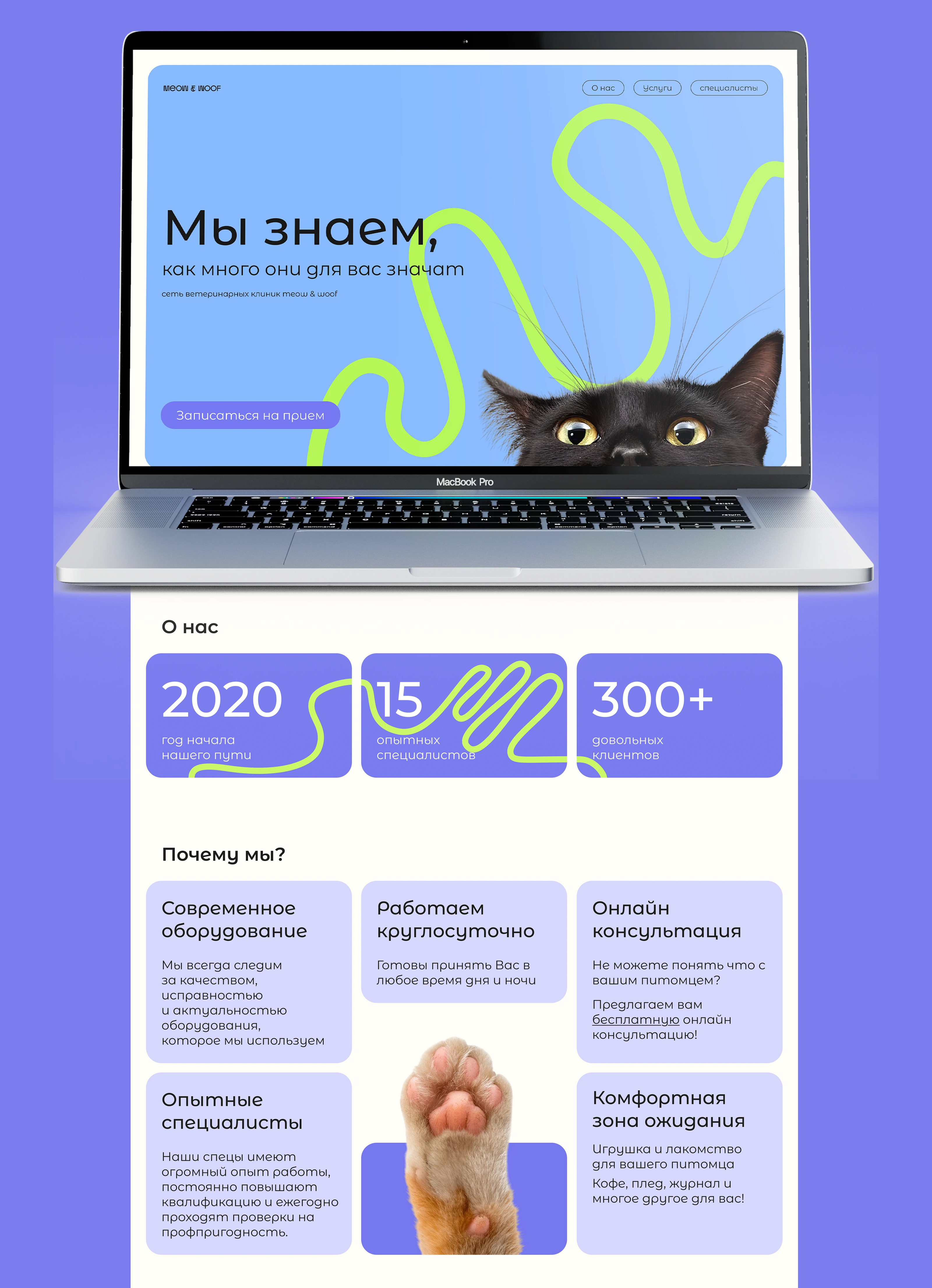 Лэндинг ветеринарной клиники | некоммерческий проект — Изображение №5 — Интерфейсы на Dprofile