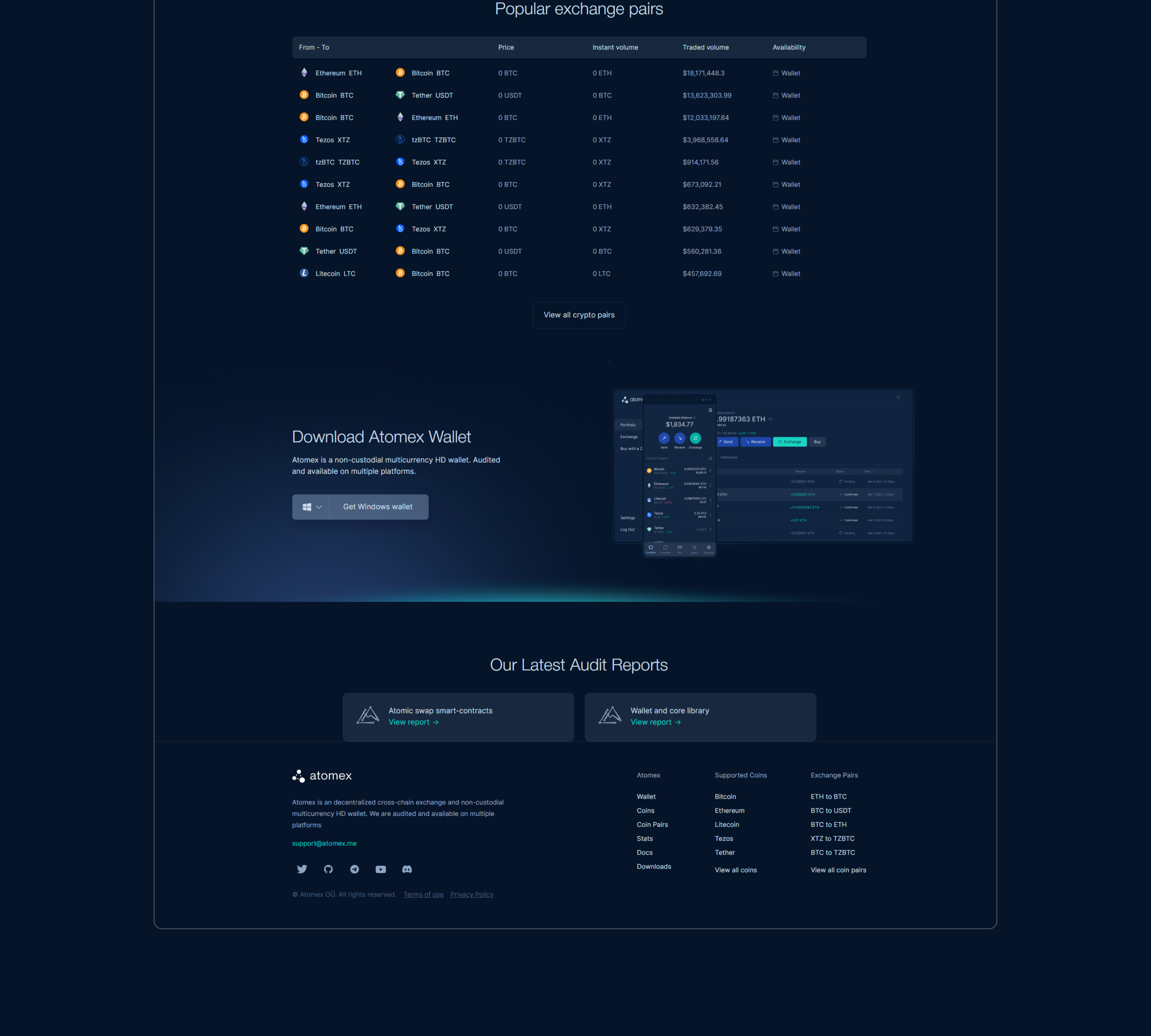 Сайт криптобиржи Atomex — Изображение №6 — Интерфейсы на Dprofile