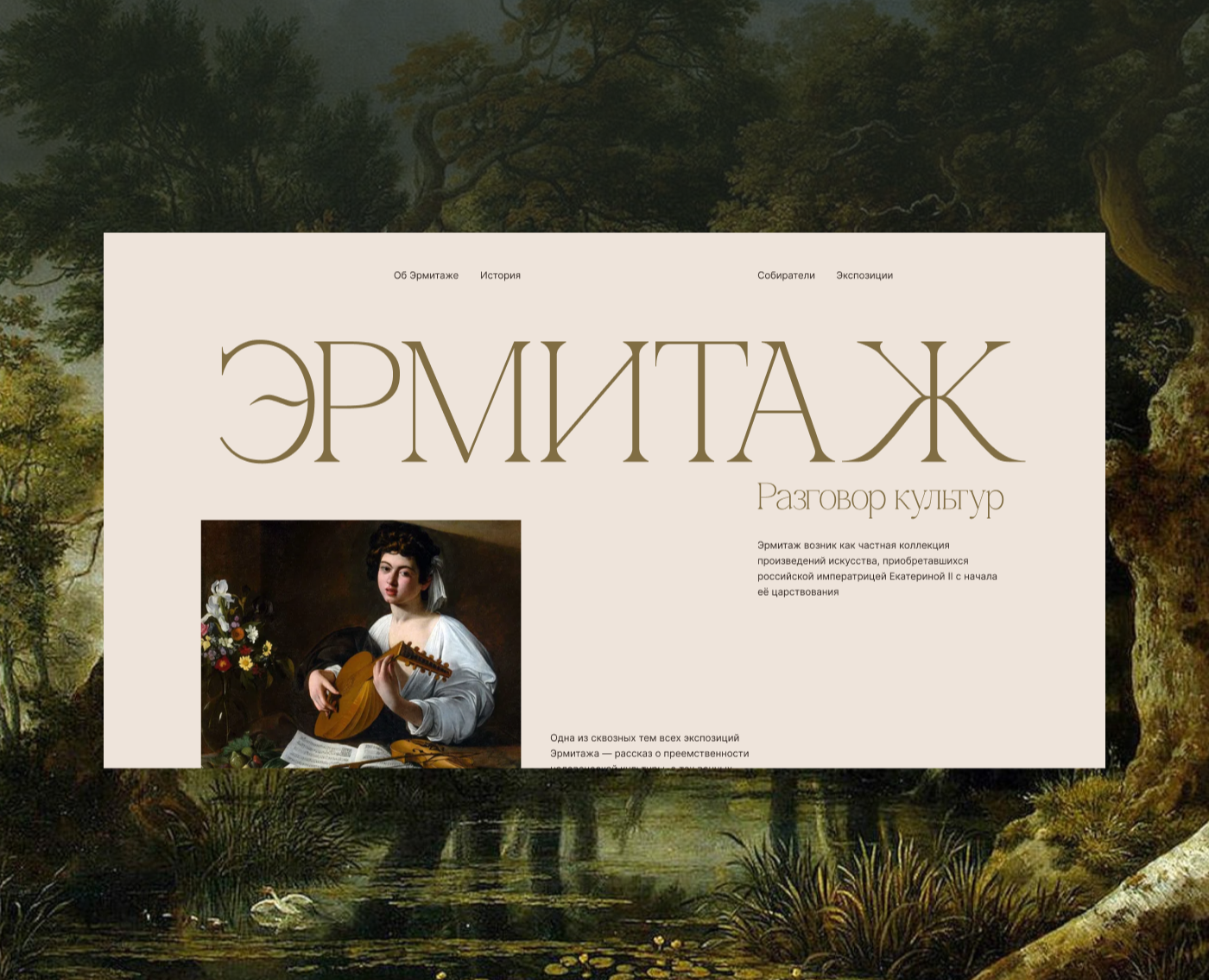 Hermitage Museum Landing page на Dprofile