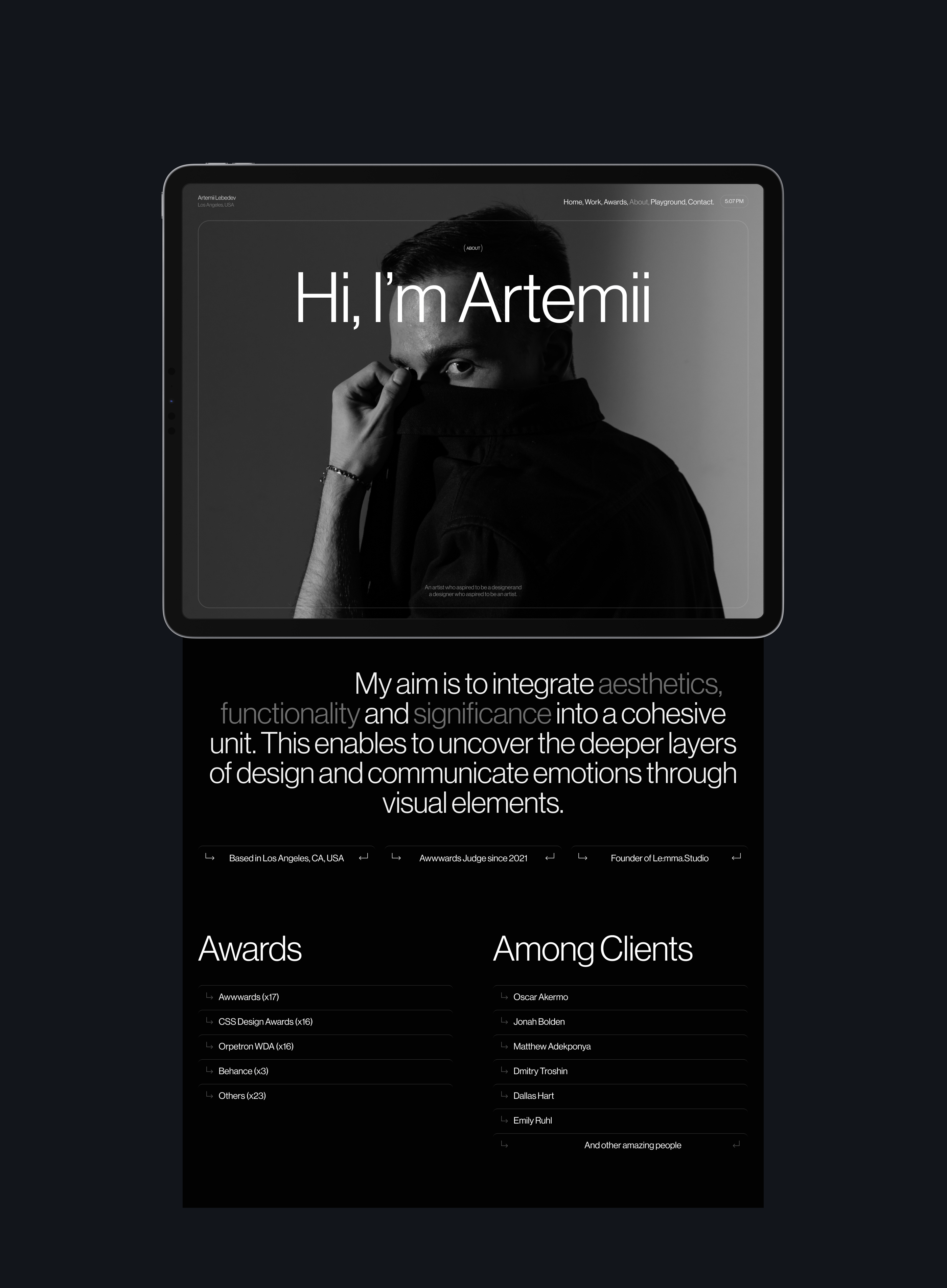 Artemii Lebedev, Personal Portfolio 2023 — Изображение №9 — Интерфейсы, Анимация на Dprofile