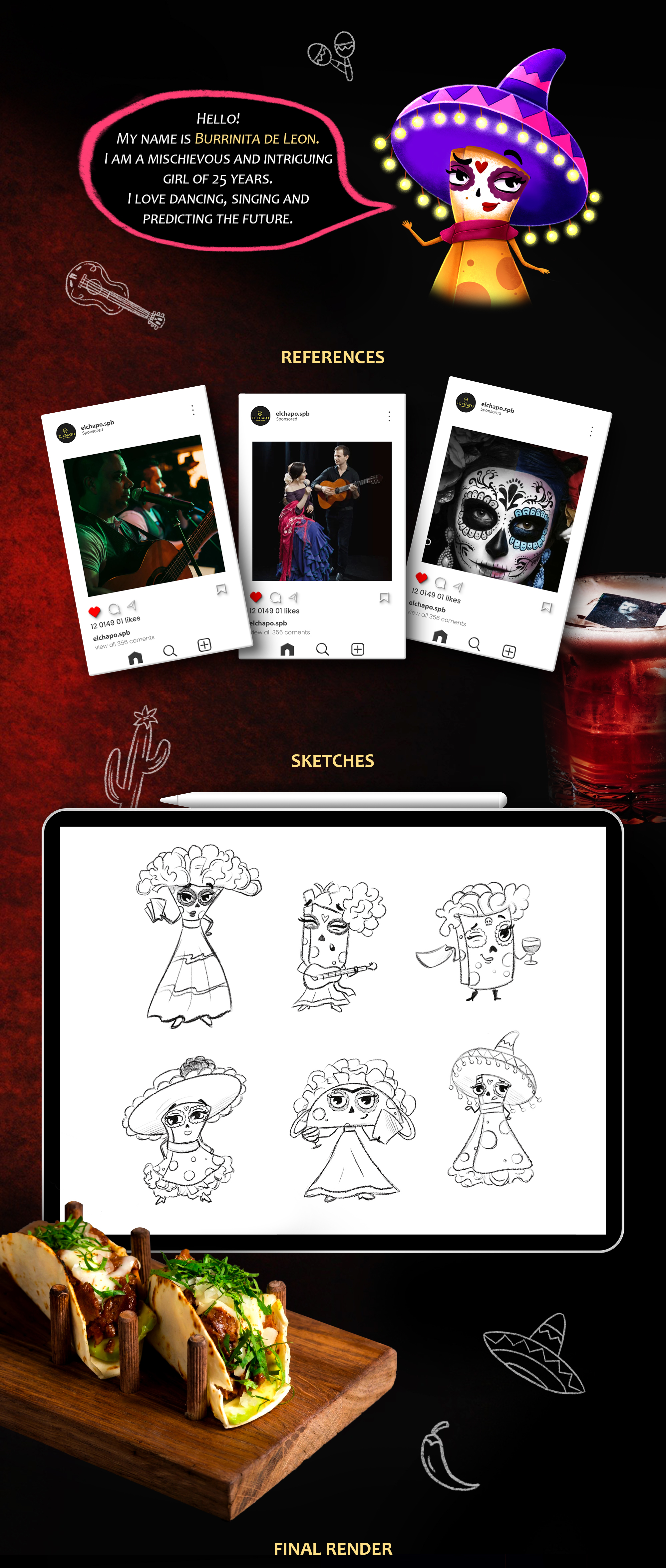 BRAND CHARACTER for "EL CHAPO GRANDE" — Изображение №2 — Брендинг, Иллюстрация на Dprofile