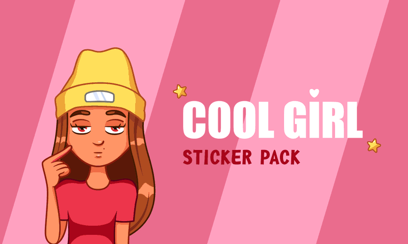 Cool girl Telegram sticker pack. — Изображение №1 — Брендинг, Иллюстрация на Dprofile