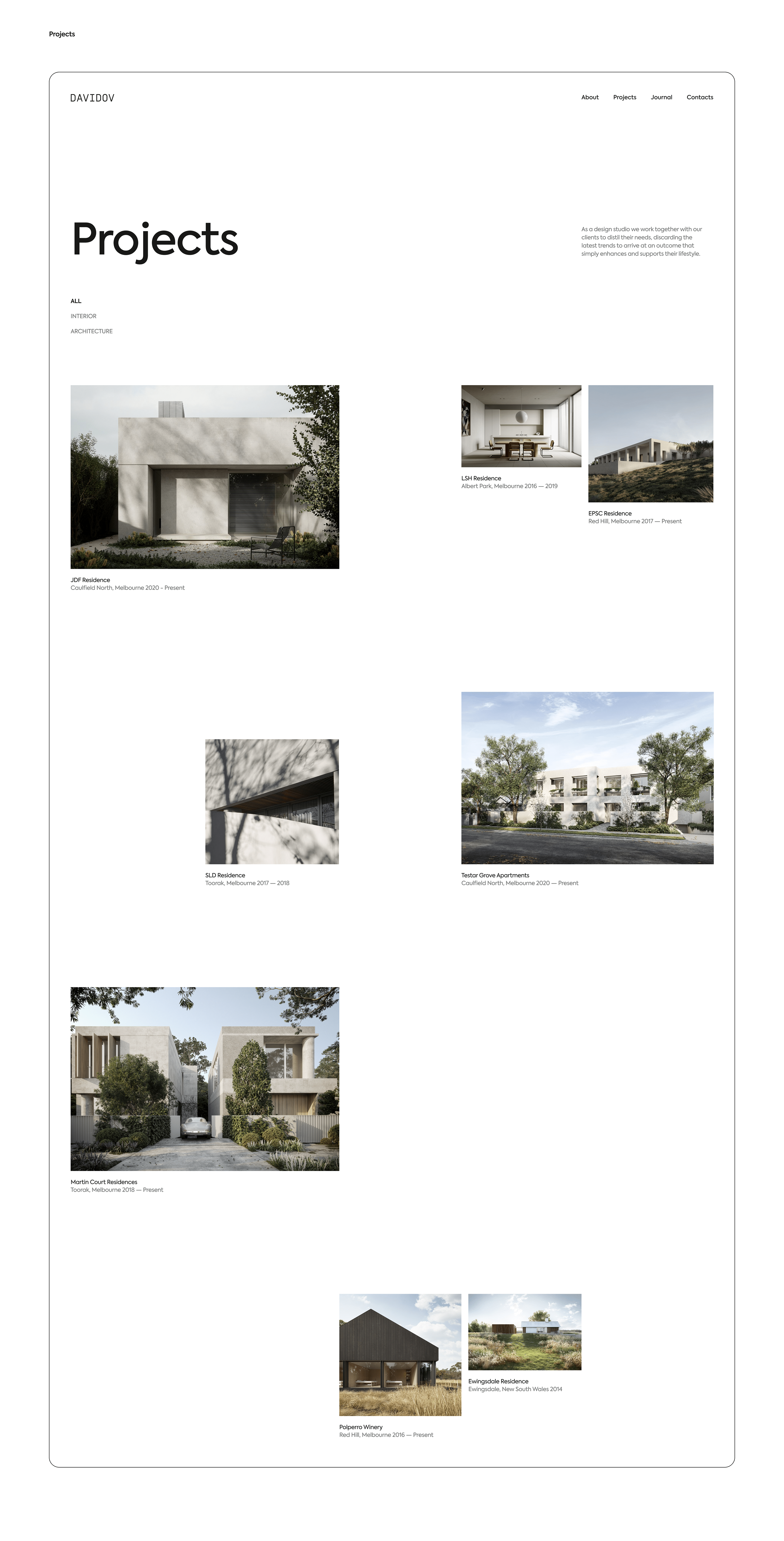 Davidov Architects | Redesign concept — Изображение №6 — Интерфейсы на Dprofile