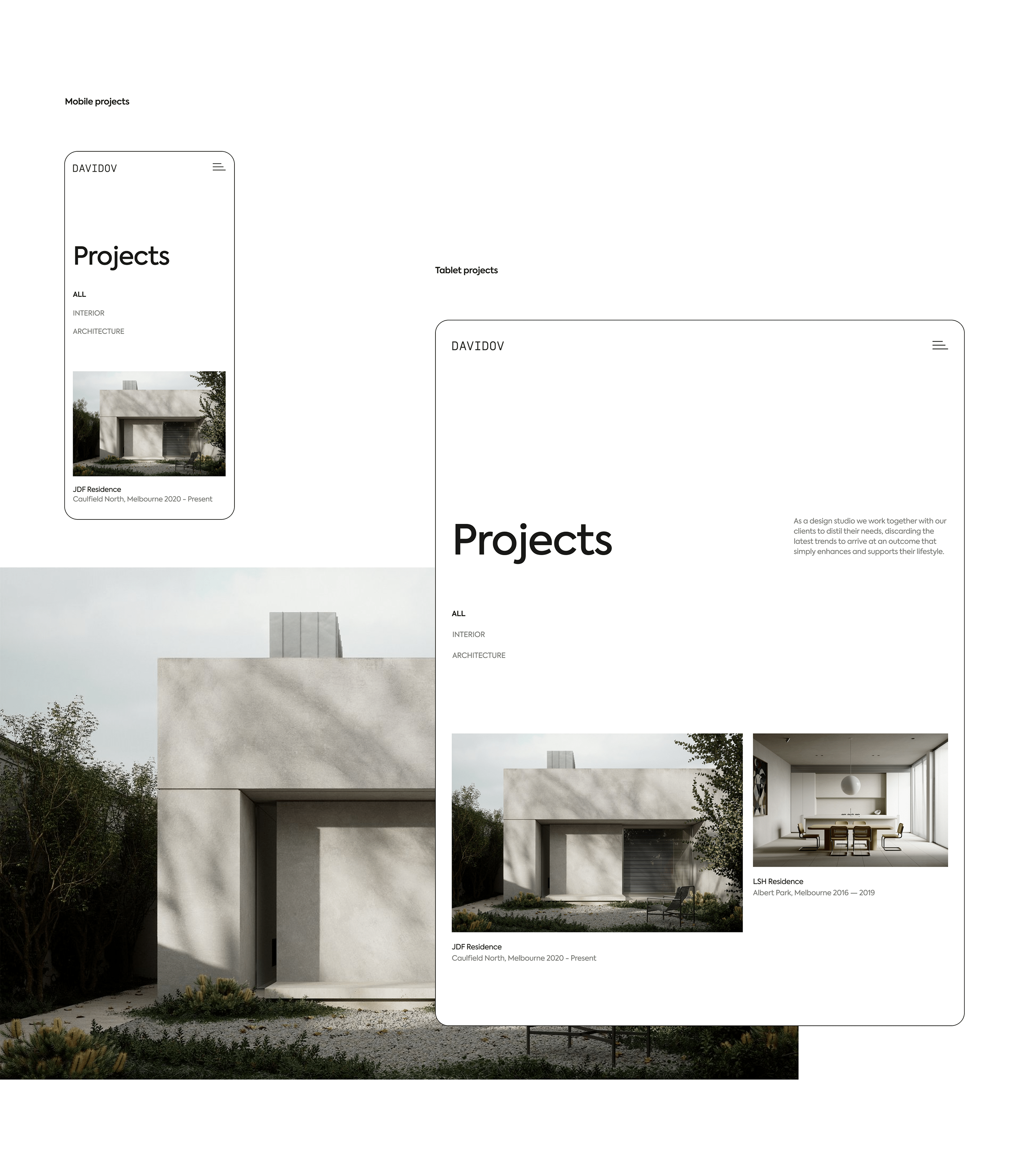 Davidov Architects | Redesign concept — Изображение №7 — Интерфейсы на Dprofile