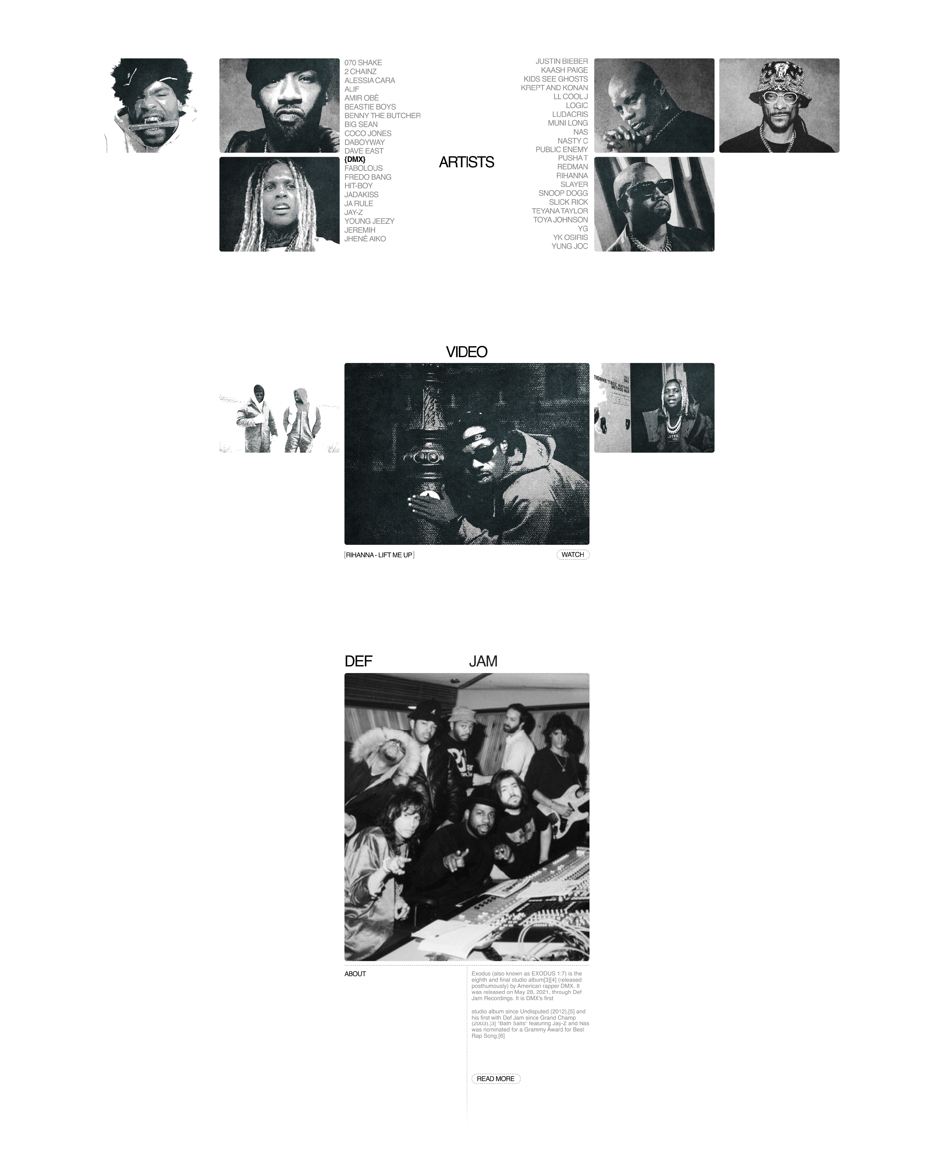 DEF JAM | Music Label Web Site & Branding — Изображение №3 — Интерфейсы, Брендинг на Dprofile