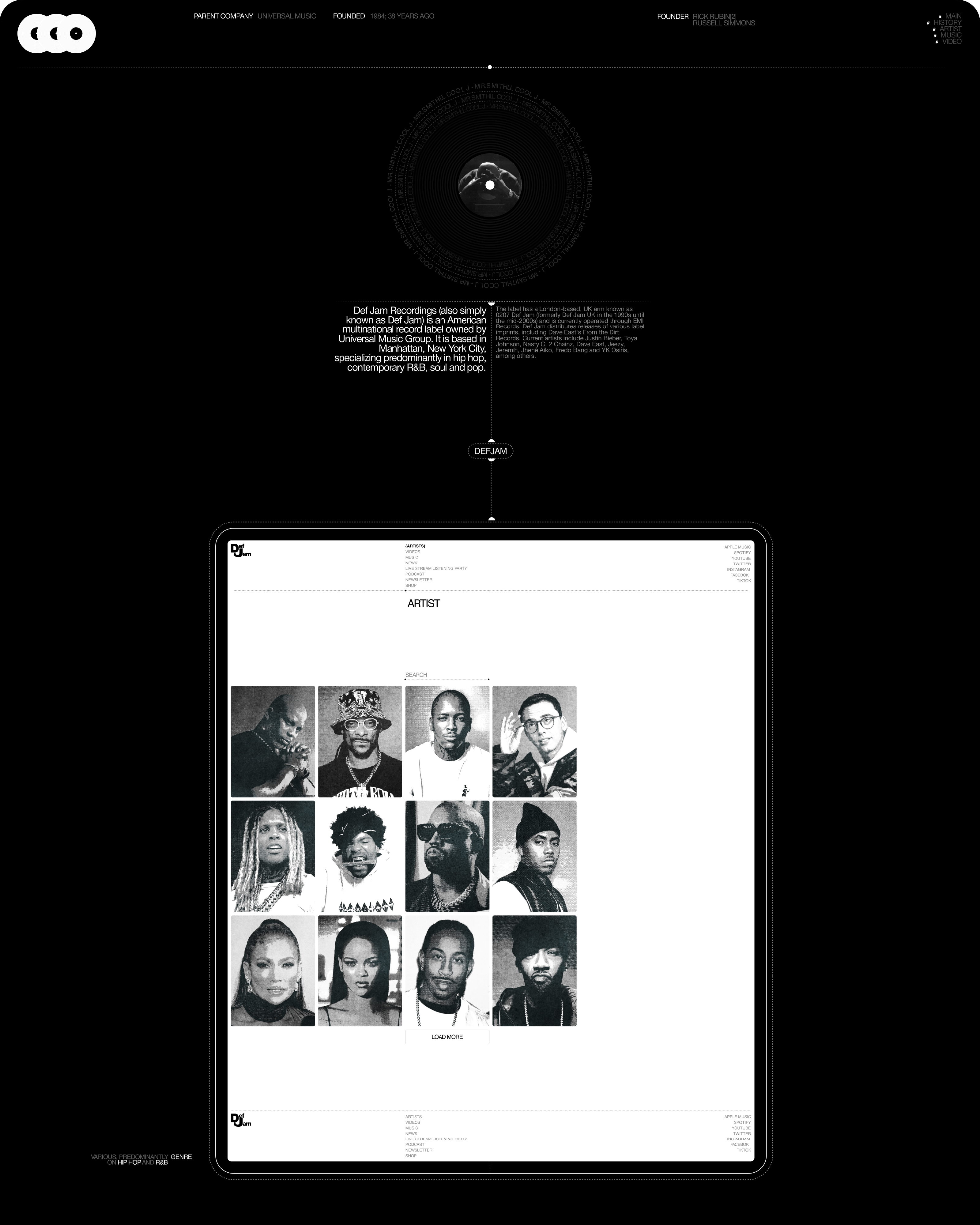 DEF JAM | Music Label Web Site & Branding — Изображение №4 — Интерфейсы, Брендинг на Dprofile
