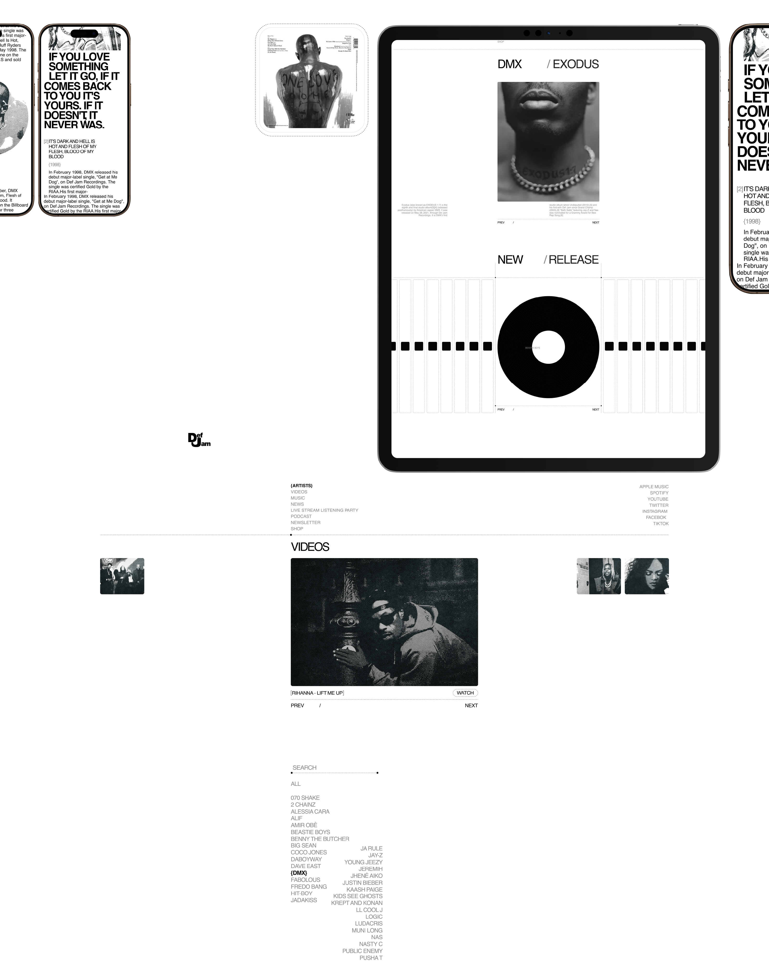 DEF JAM | Music Label Web Site & Branding — Изображение №10 — Интерфейсы, Брендинг на Dprofile