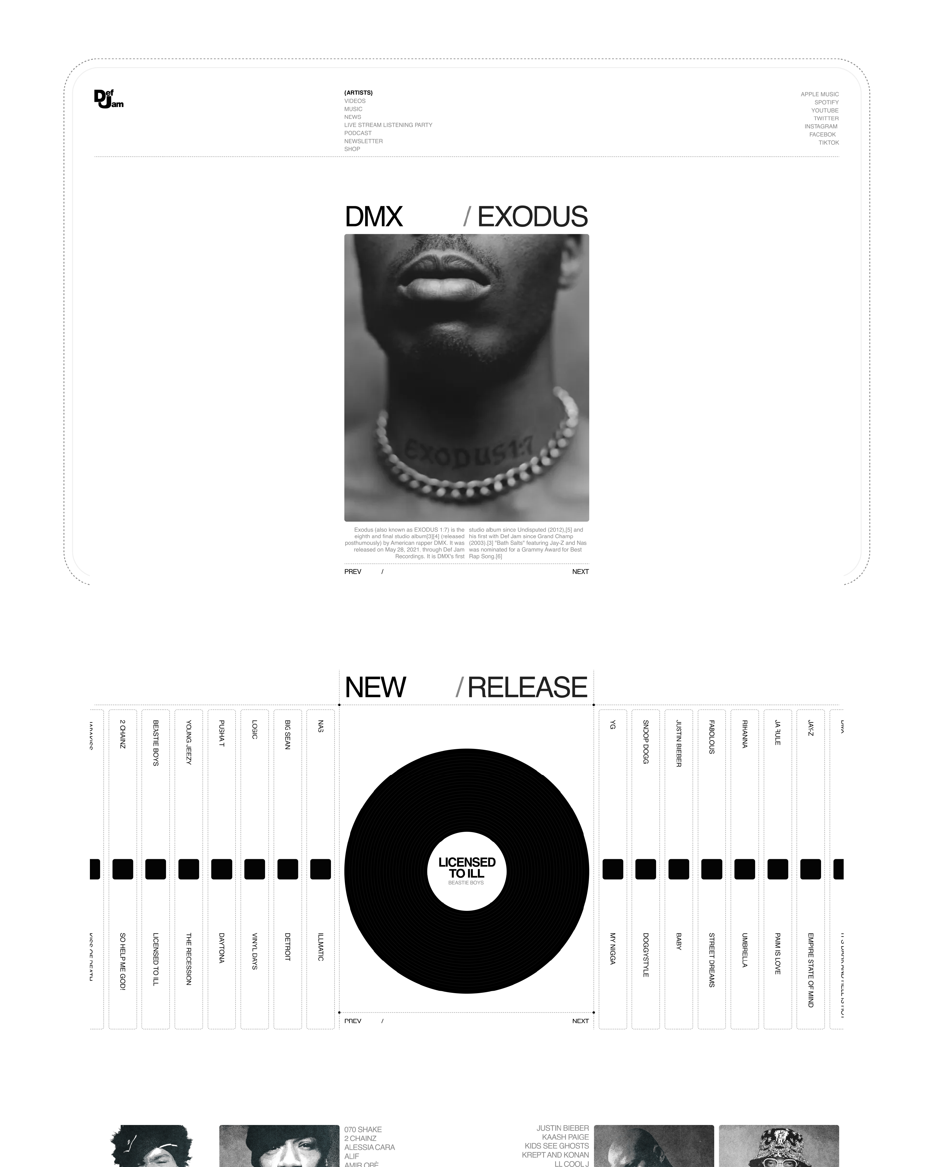 DEF JAM | Music Label Web Site & Branding — Изображение №2 — Интерфейсы, Брендинг на Dprofile