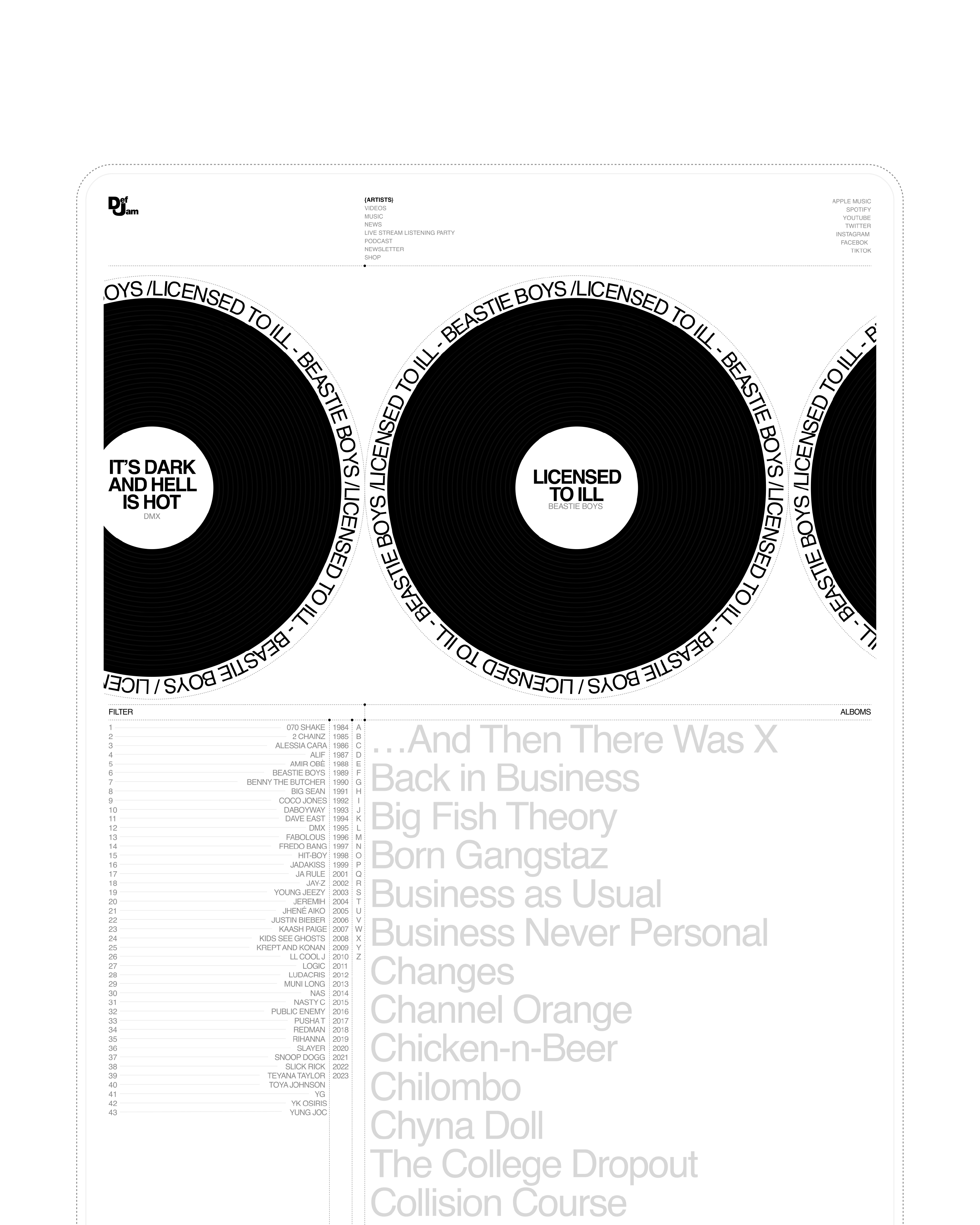 DEF JAM | Music Label Web Site & Branding — Изображение №12 — Интерфейсы, Брендинг на Dprofile