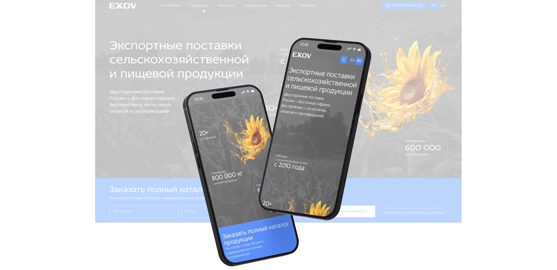 Фирменный стиль и дизайн сайта для экспортных поставок — Изображение №5 — Интерфейсы, Брендинг на Dprofile