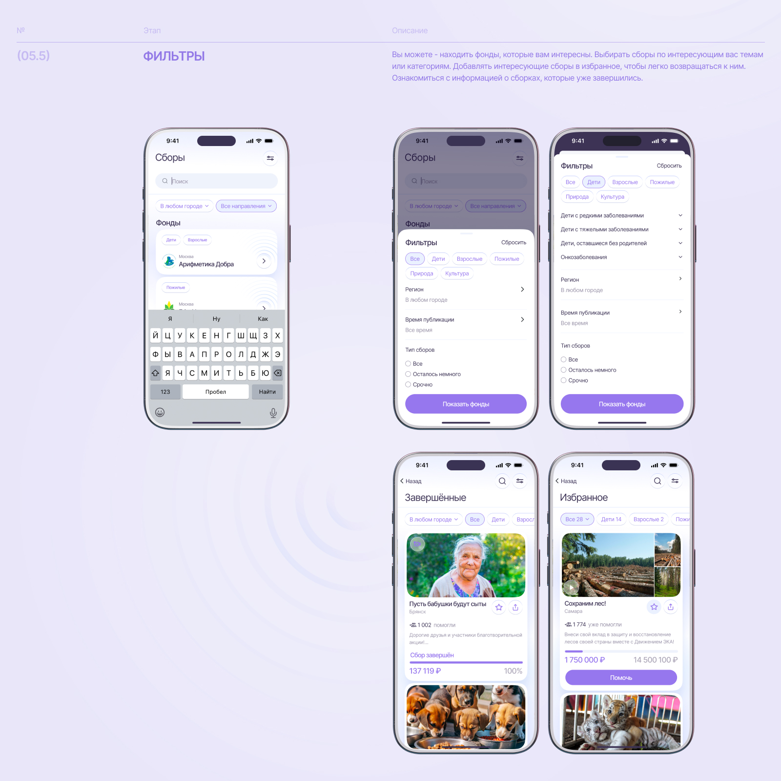 Благотворительный фонд UI/UX Mobile App — Изображение №12 — Интерфейсы на Dprofile